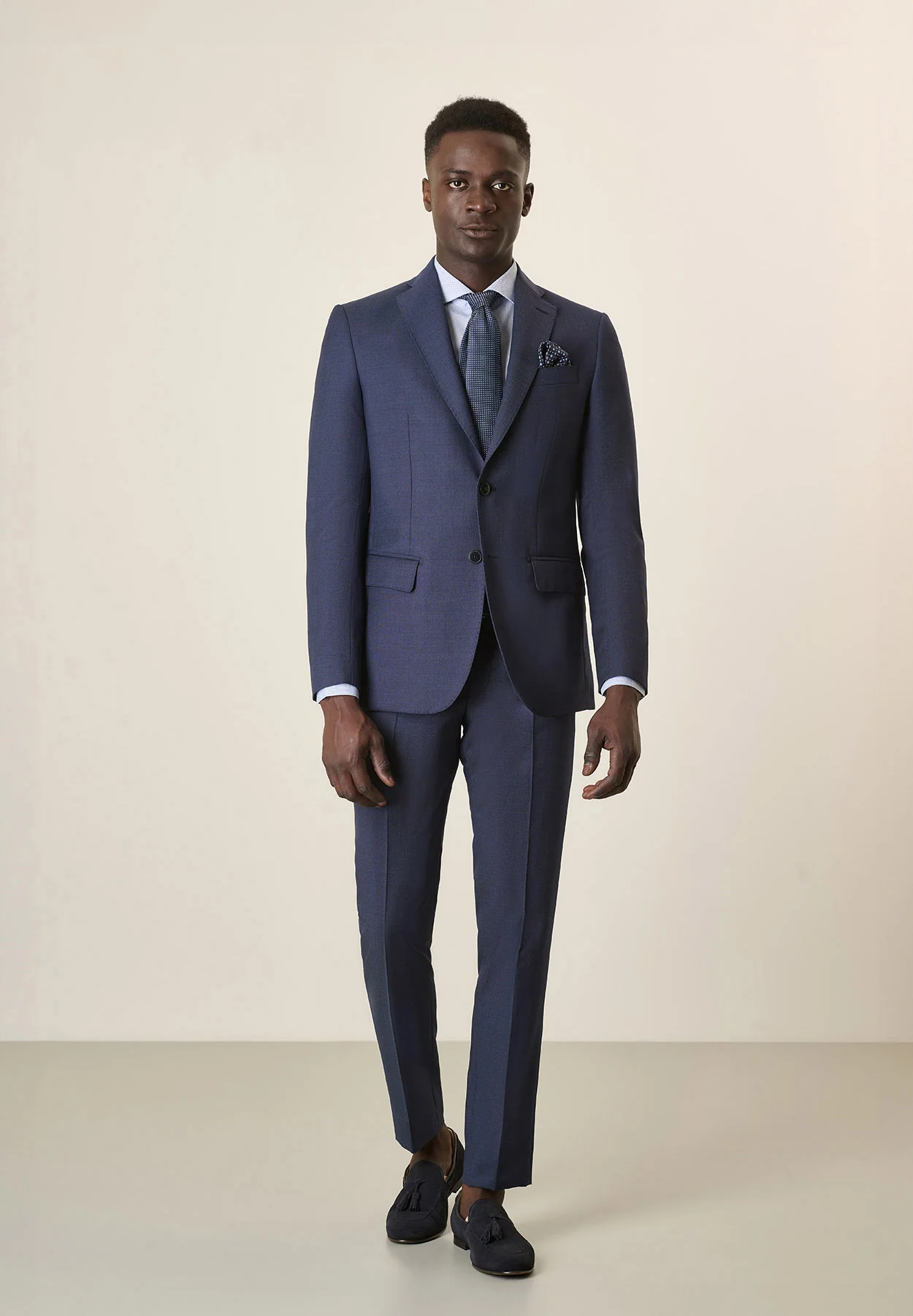 Abito blu notte lana vergine 100s custom fit