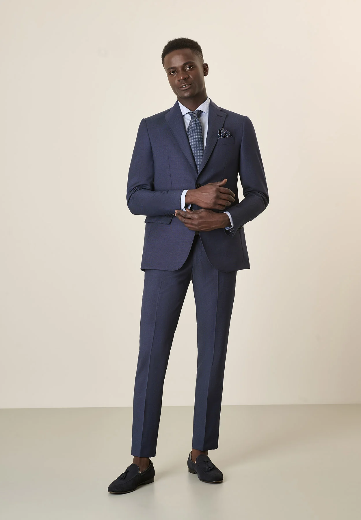 Abito blu notte lana vergine 100s custom fit - Image 4
