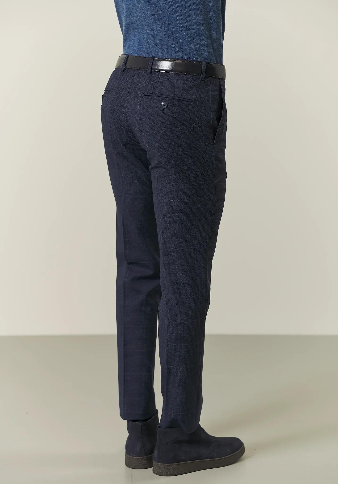 Abito blu lana check avio custom fit - Image 7