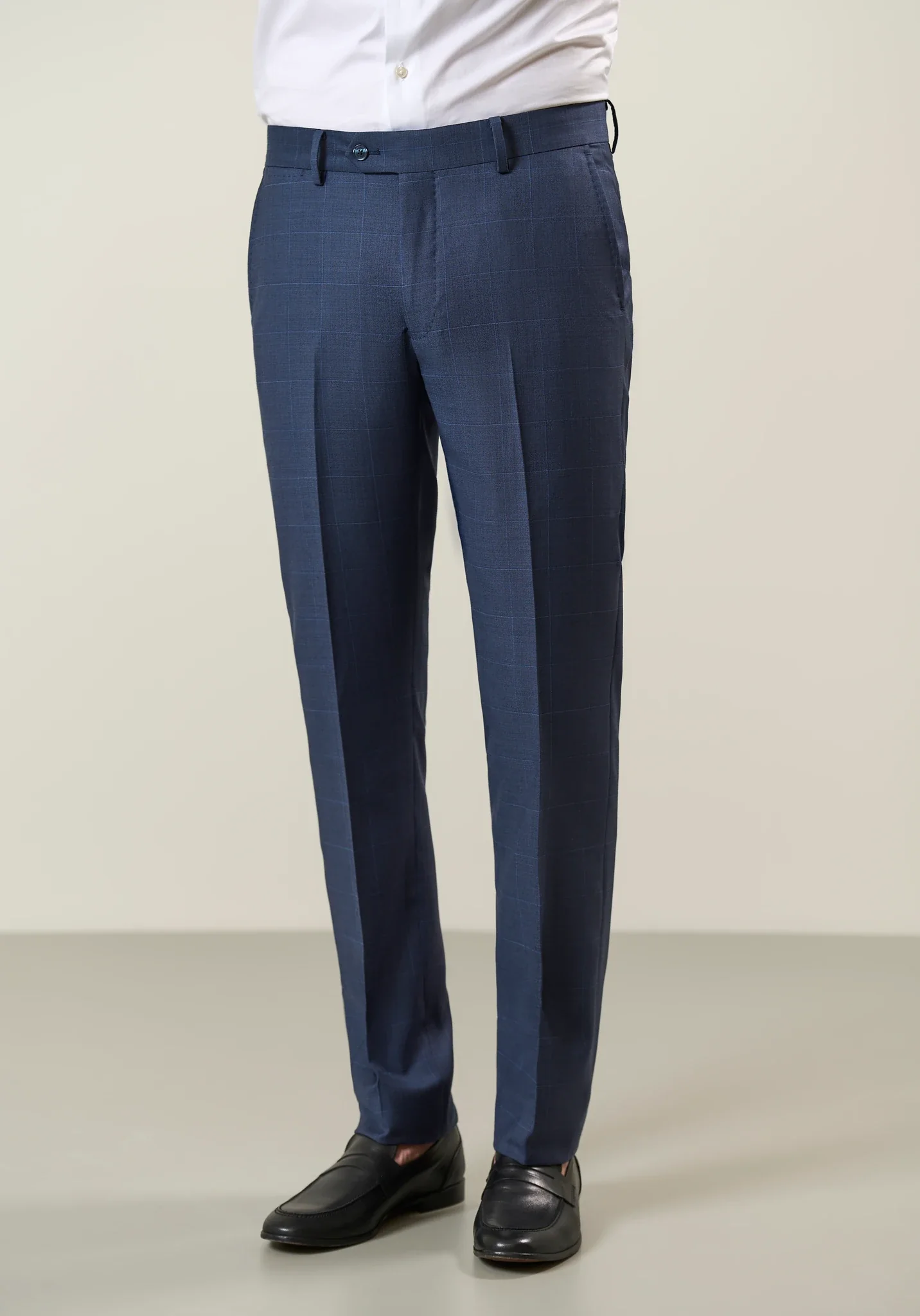 Abito blu lana check avio custom fit - Image 6