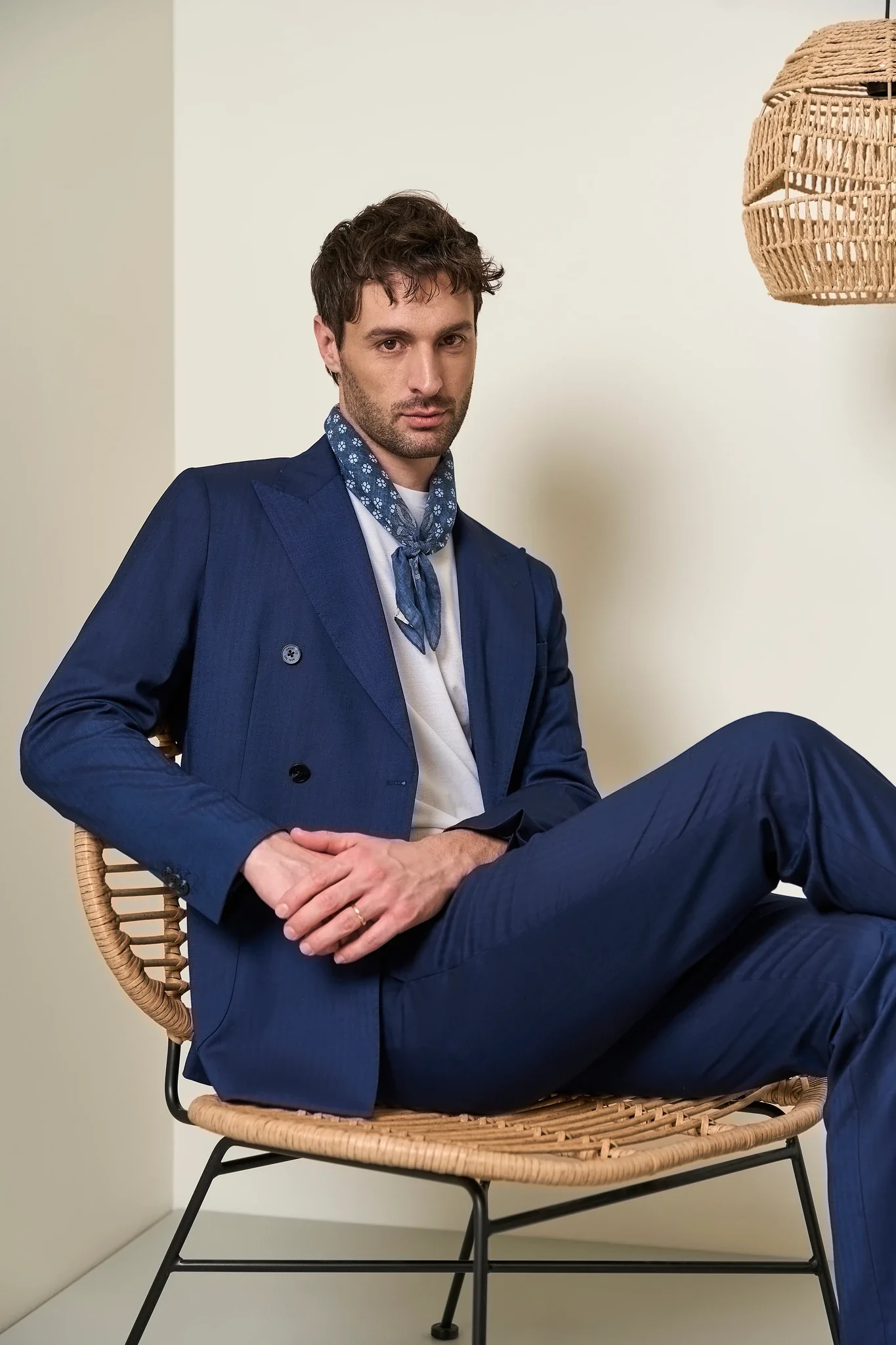 Abito blu doppiopetto effetto Solaro custom fit