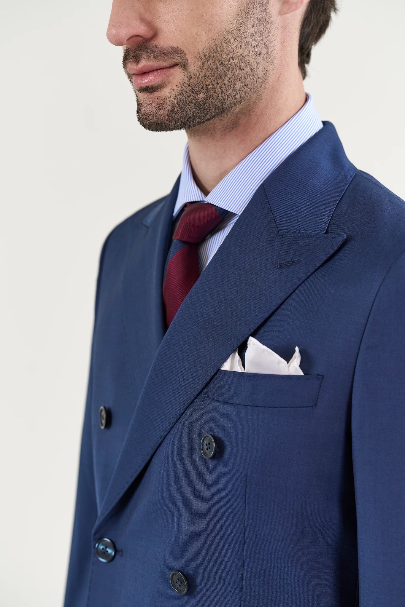 Abito blu doppiopetto lana 110's custom fit - Image 2