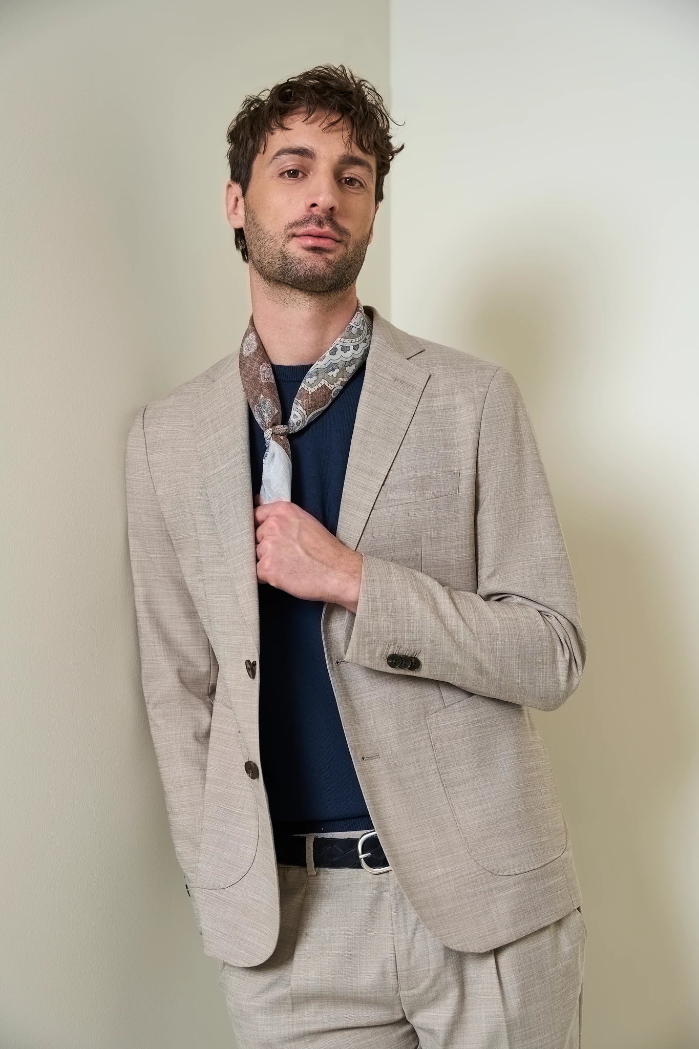 Abito beige effetto grisaglia custom fit - Image 2