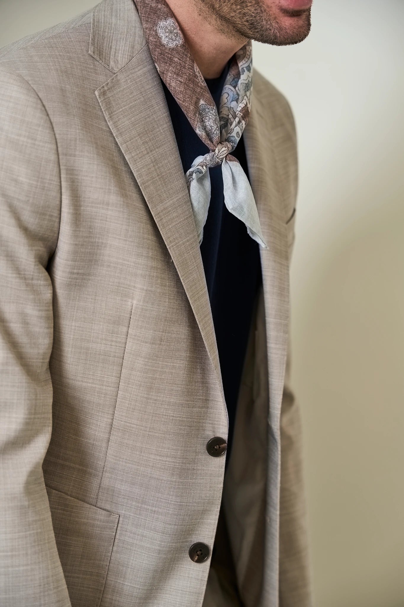 Abito beige effetto grisaglia custom fit - Image 3
