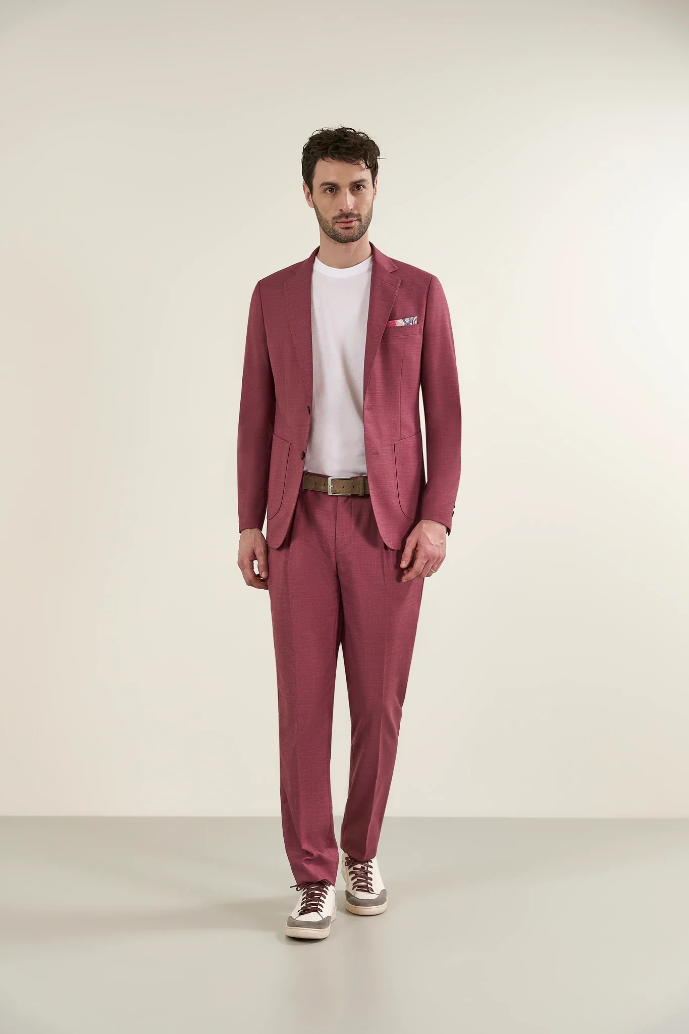 Abito rosso ciliegia effetto grisaglia custom fit - Image 8