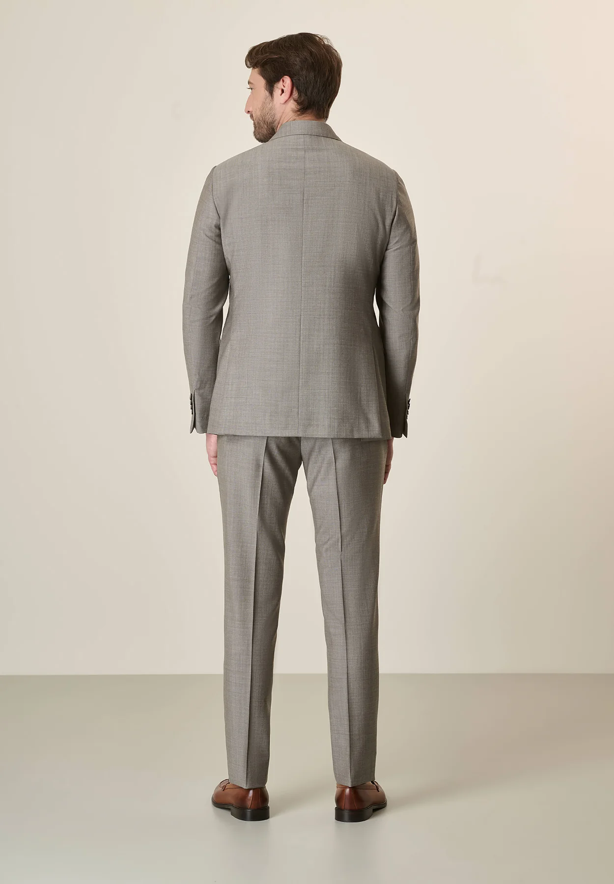 Abito beige effetto mohair lana vergine custom fit - Image 3