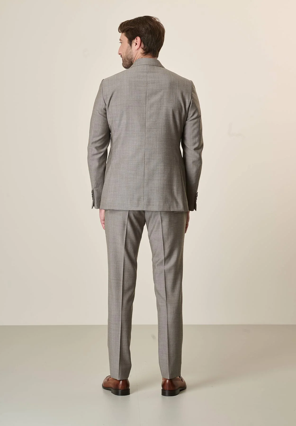 Abito beige effetto mohair lana vergine custom fit lungo - Image 3