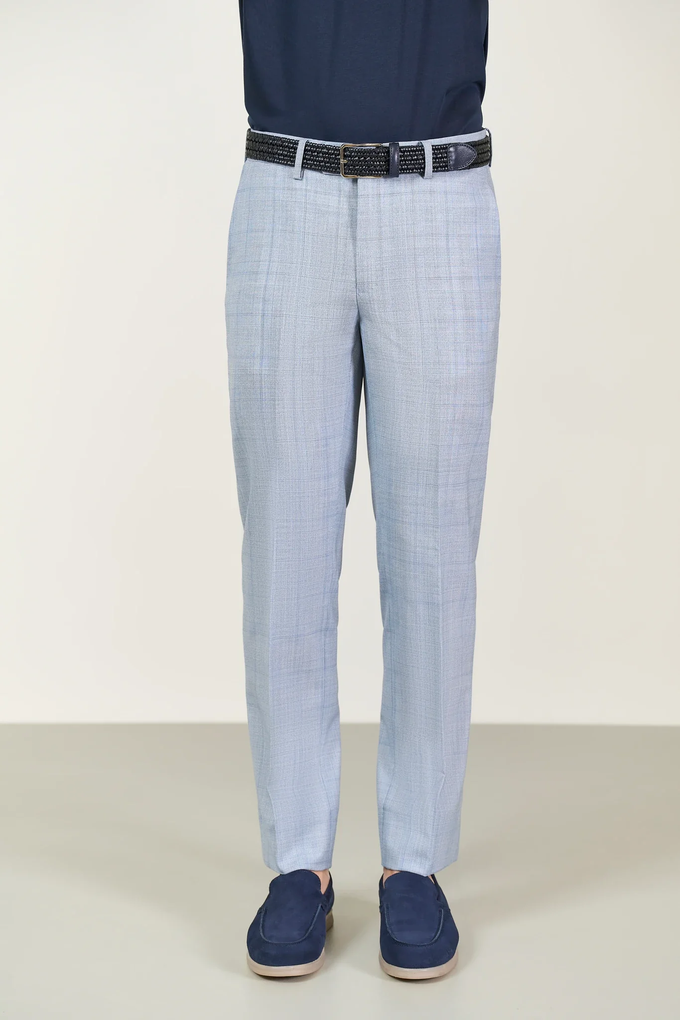 Abito azzurro sfoderato galles lana 110's custom fit - Image 4
