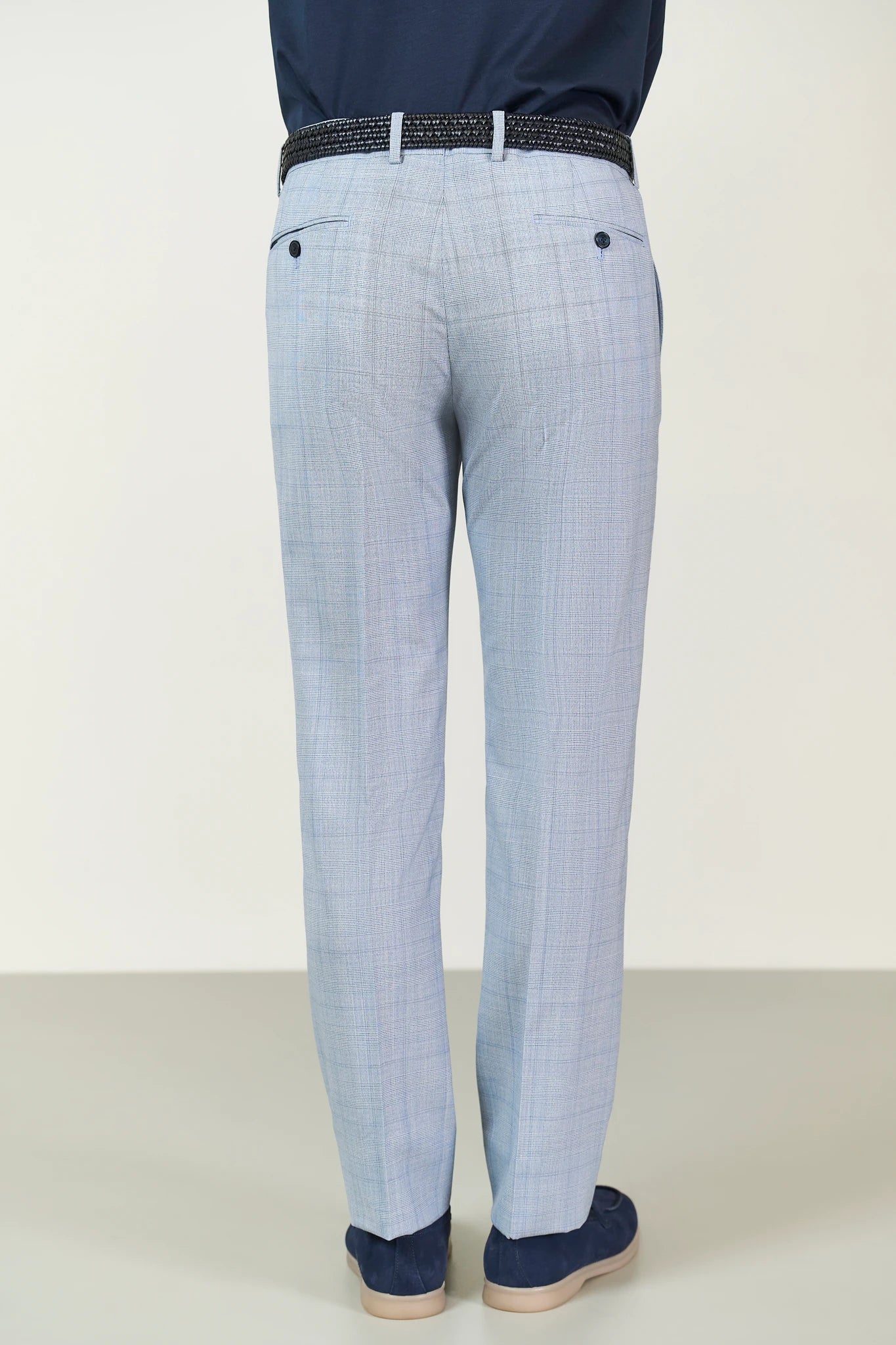 Abito azzurro sfoderato galles lana 110's custom fit - Image 5