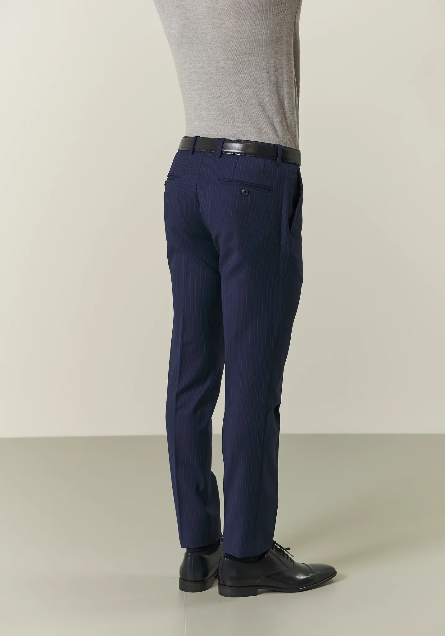 Abito blu gessato lana stretch custom fit - Image 8