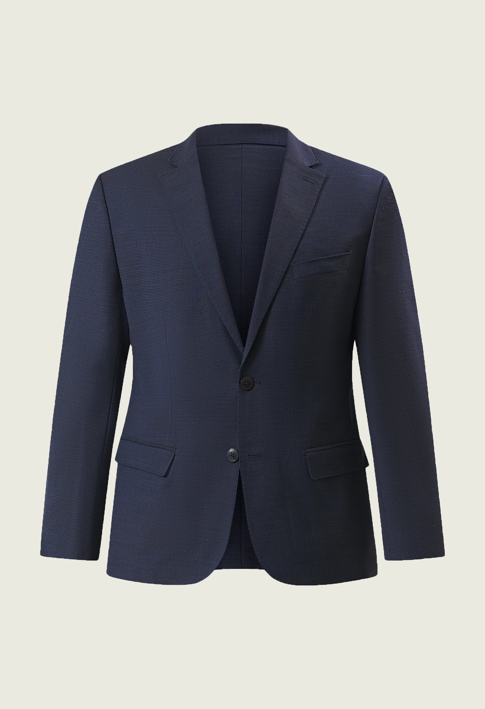 Abito blu microdisegno lana comfort fit