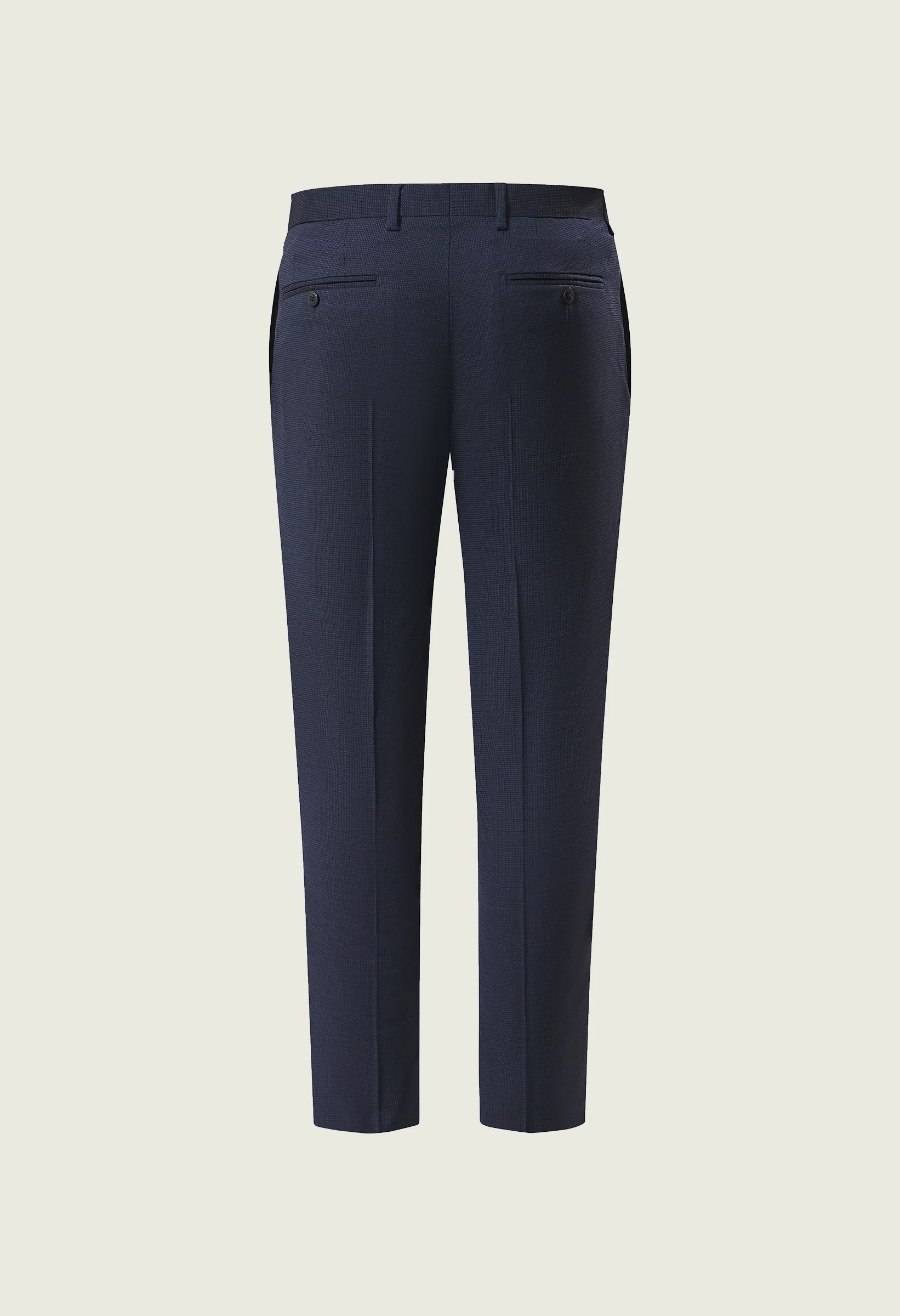 Abito blu microdisegno lana comfort fit - Image 4
