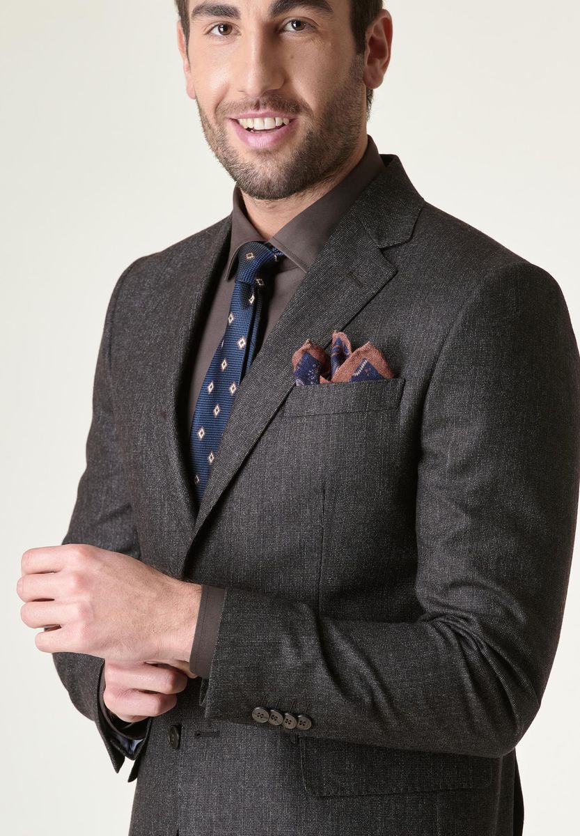 Abito moro occhio di pernice lana stretch custom fit - Image 3