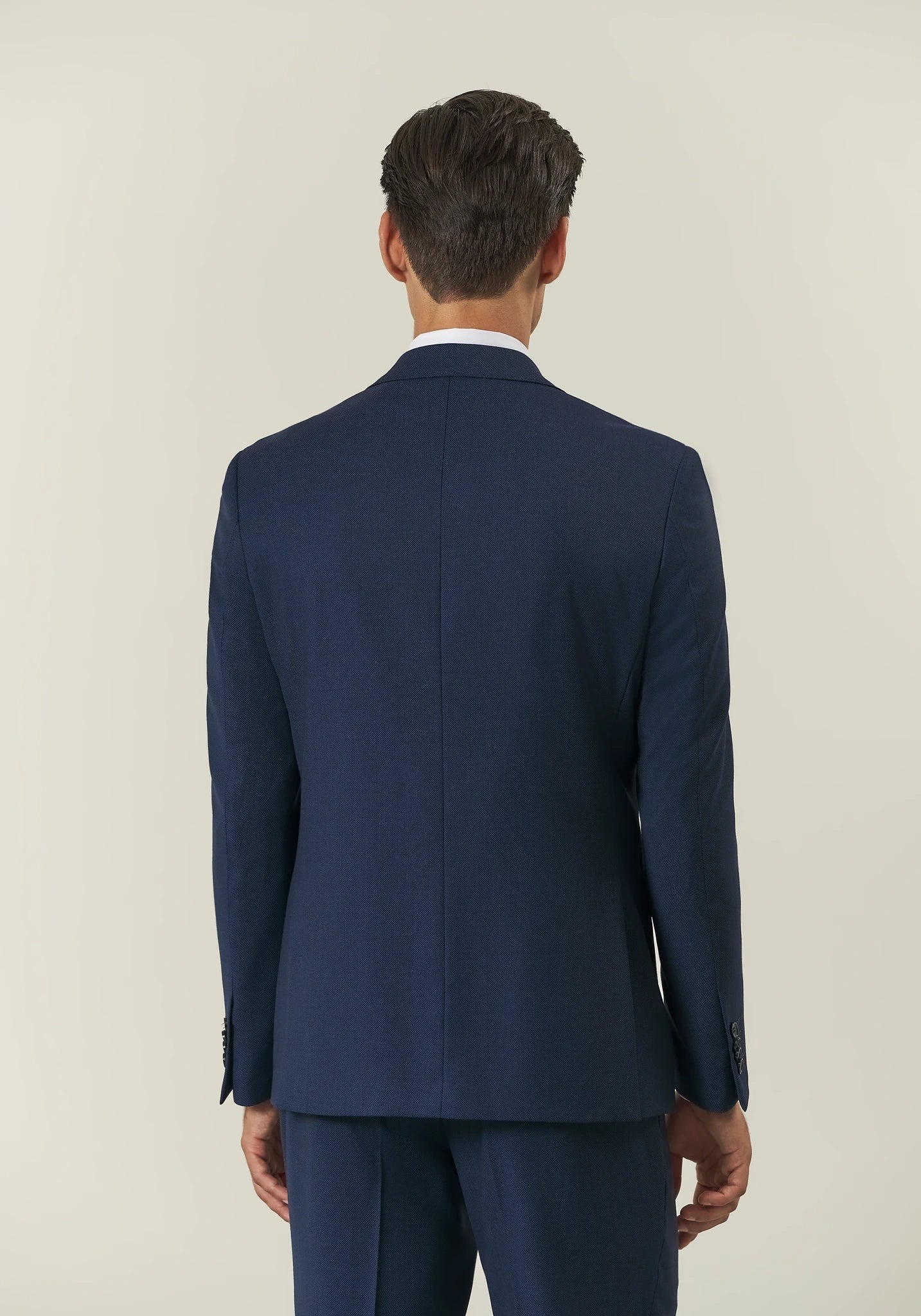 Abito blu occhio di pernice lana custom fit - Image 4