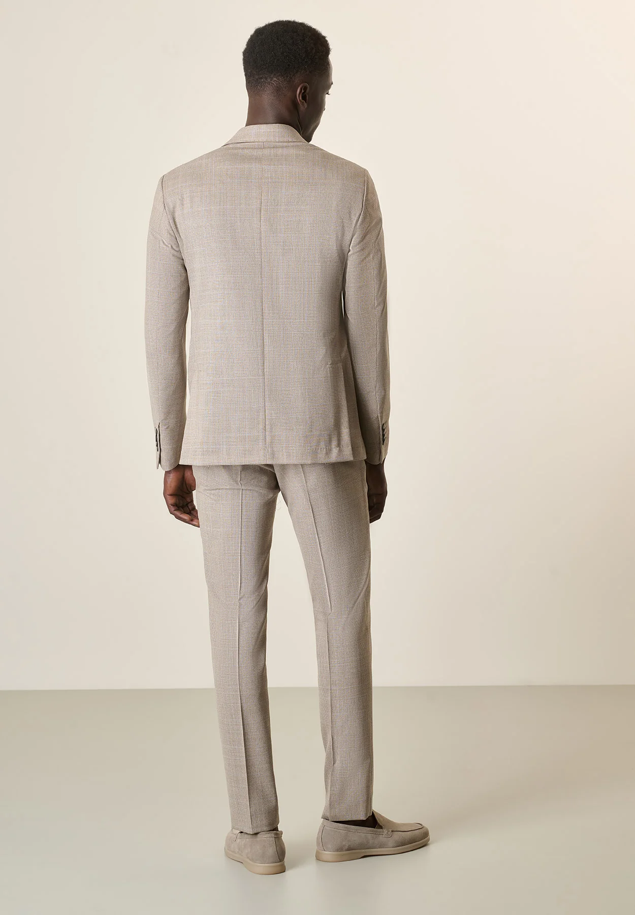 Abito beige Galles sfoderato lana vergine Gorgomoro custom fit - Image 3