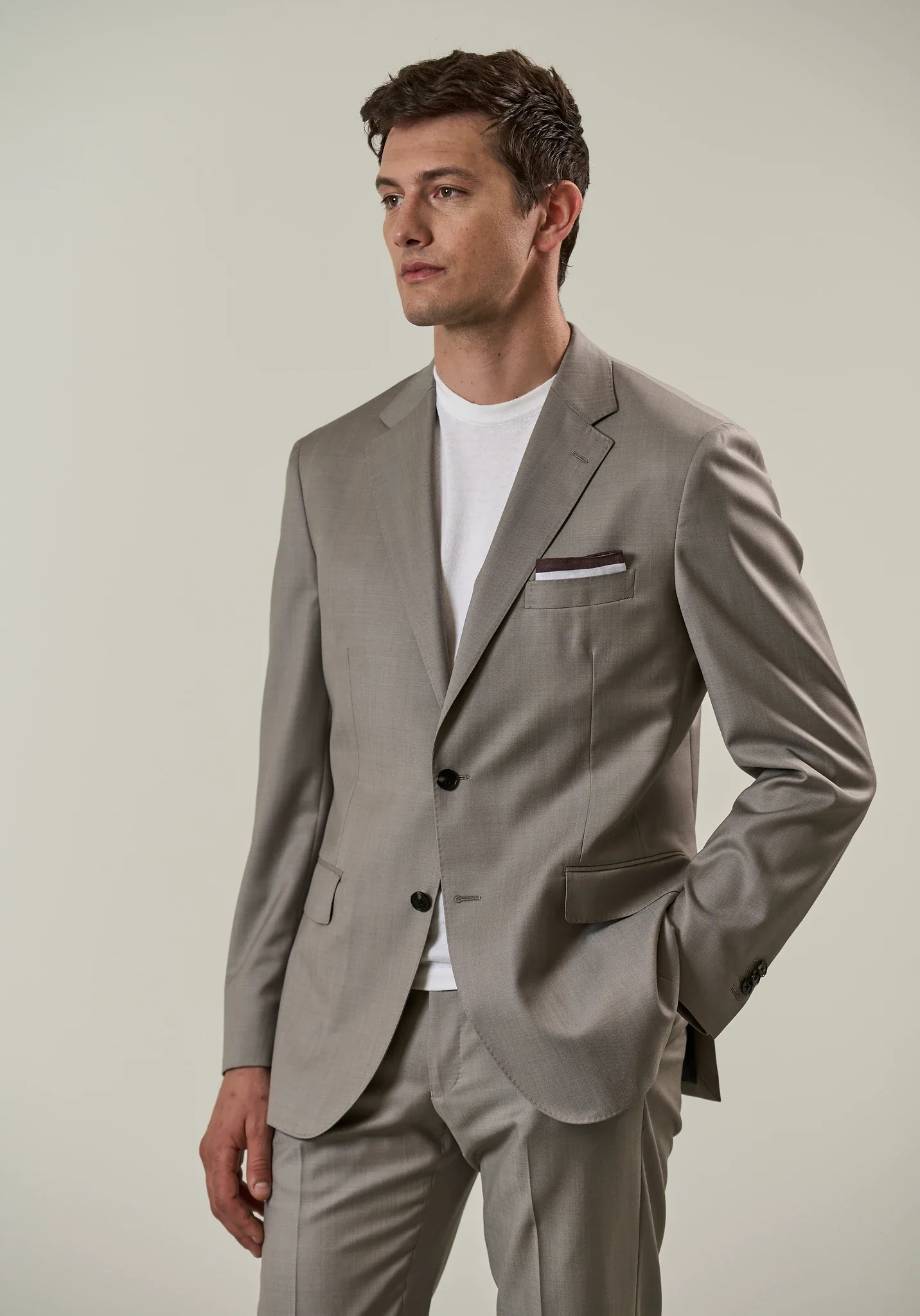 Abito beige sallia lana 110's custom fit - Image 2