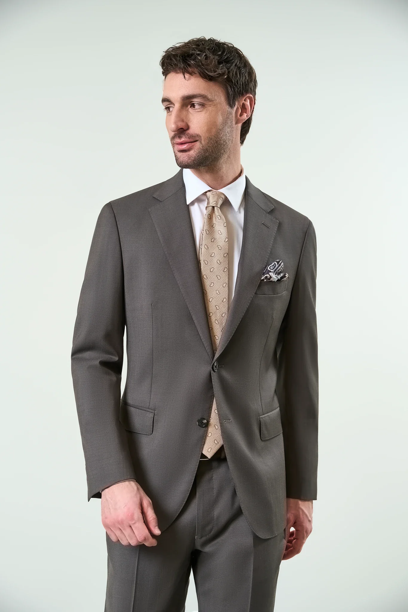 Abito marrone sallia lana 110's custom fit - Image 3