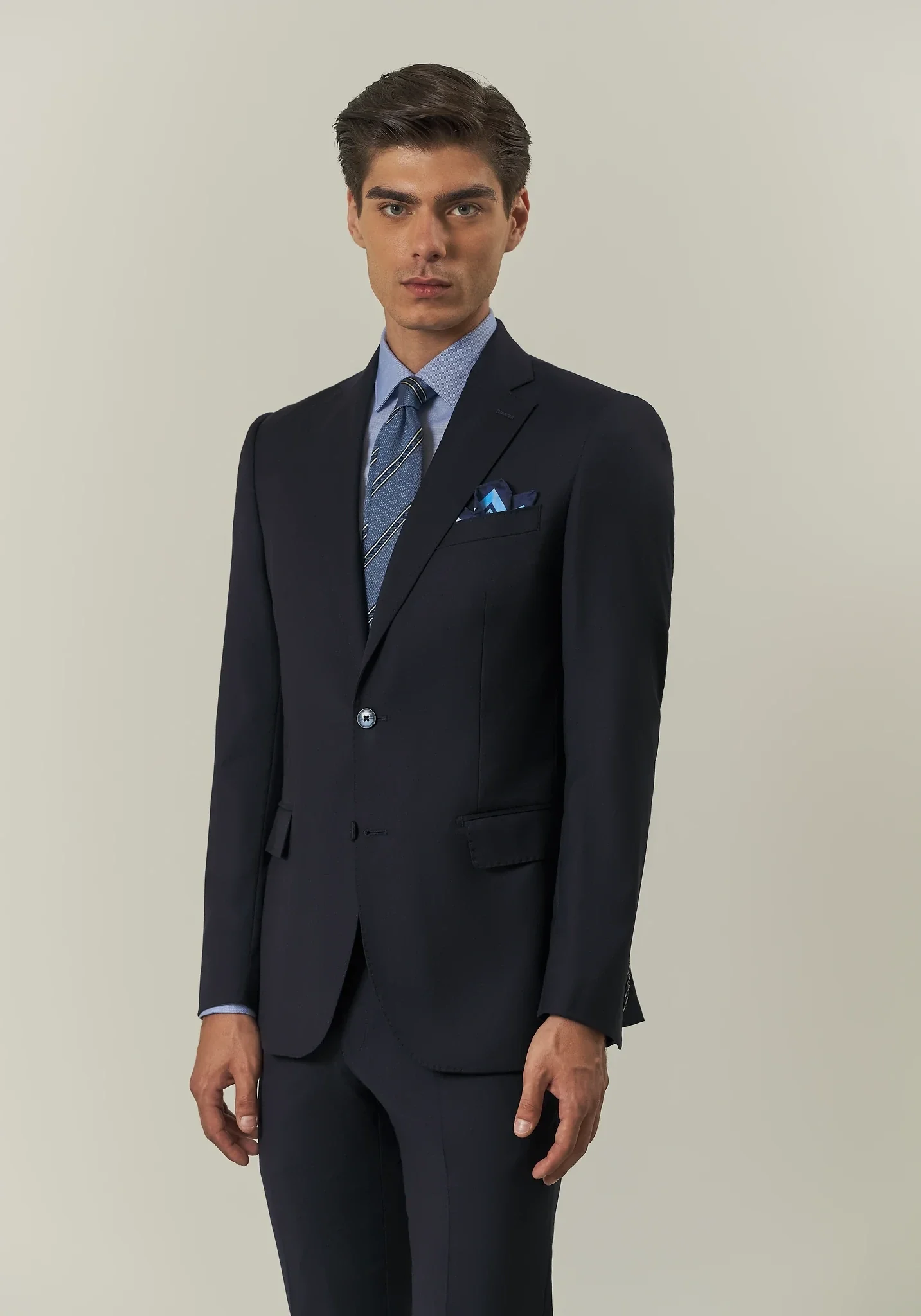 Abito blu sallia lana stretch custom fit - Image 3