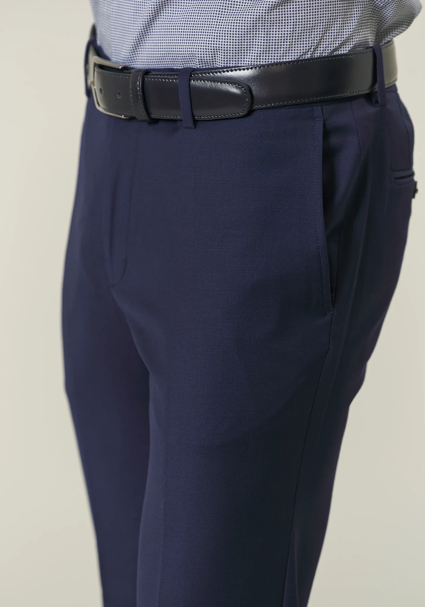 Abito blu sallia lana custom fit lungo - Image 5
