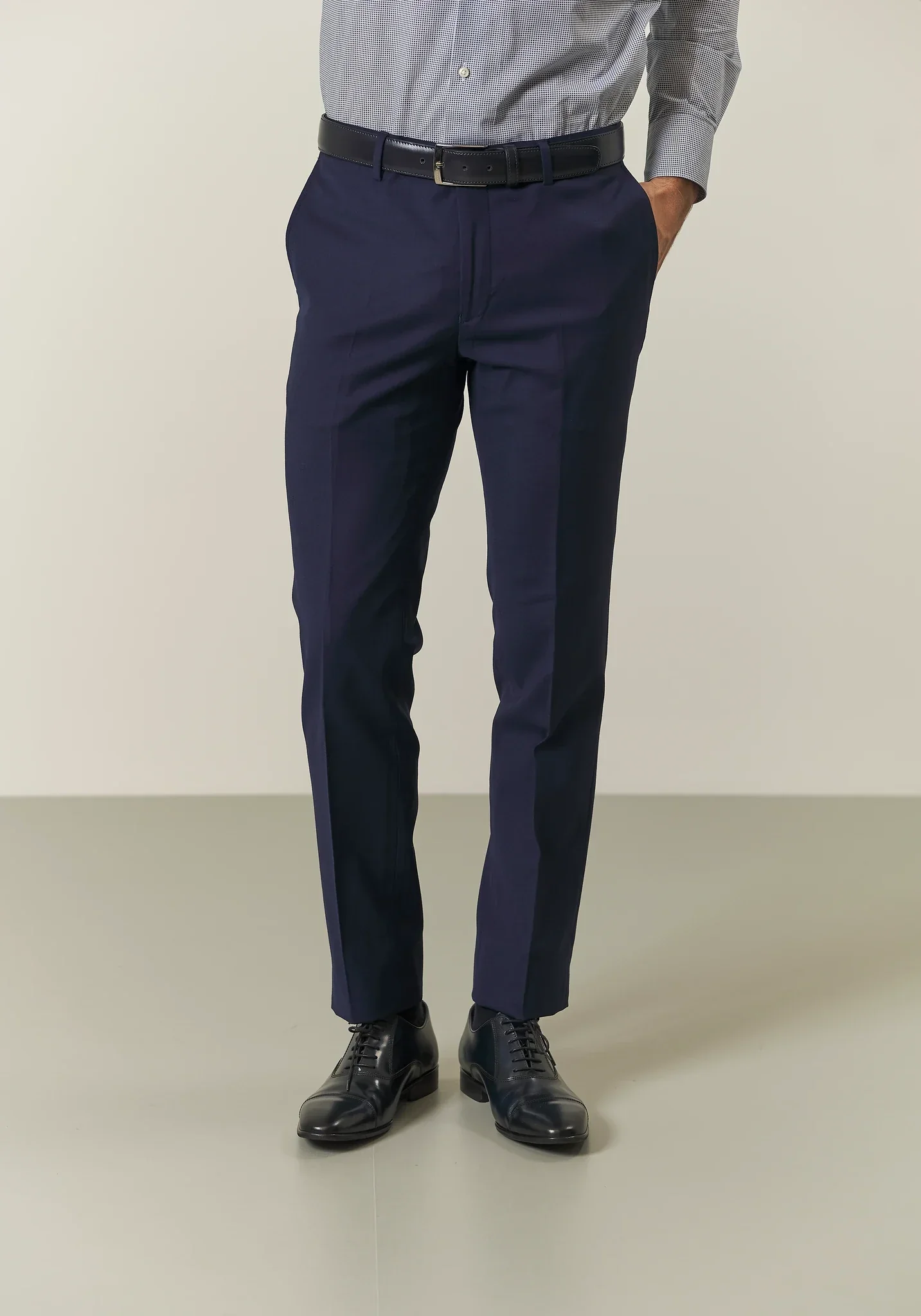 Abito blu sallia lana custom fit lungo - Image 7
