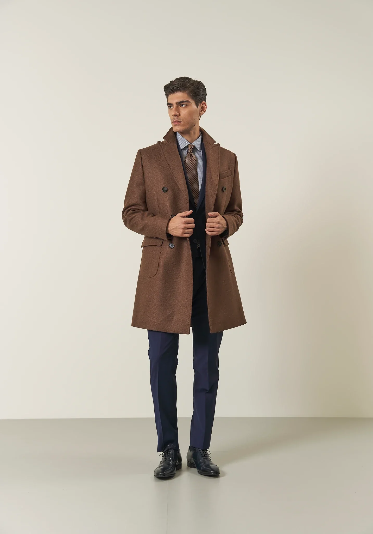 Abito blu sallia lana custom fit lungo - Image 8