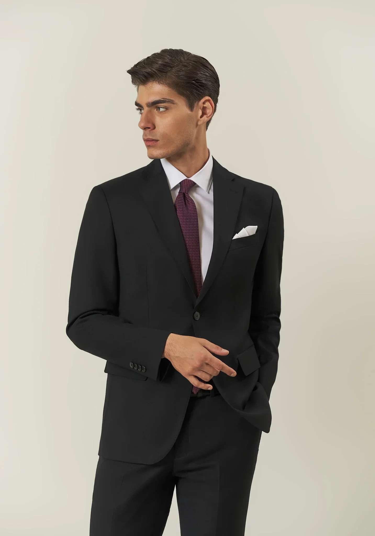Abito nero sallia lana stretch custom fit - Image 3