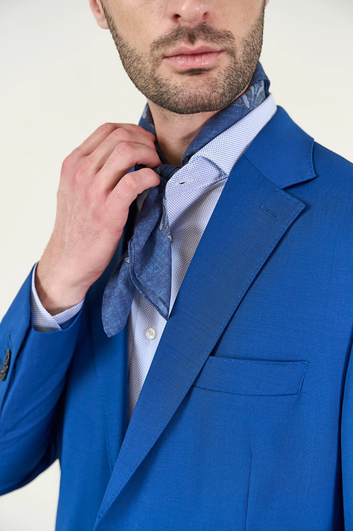 Abito bluette tela lana stretch custom fit - Image 4