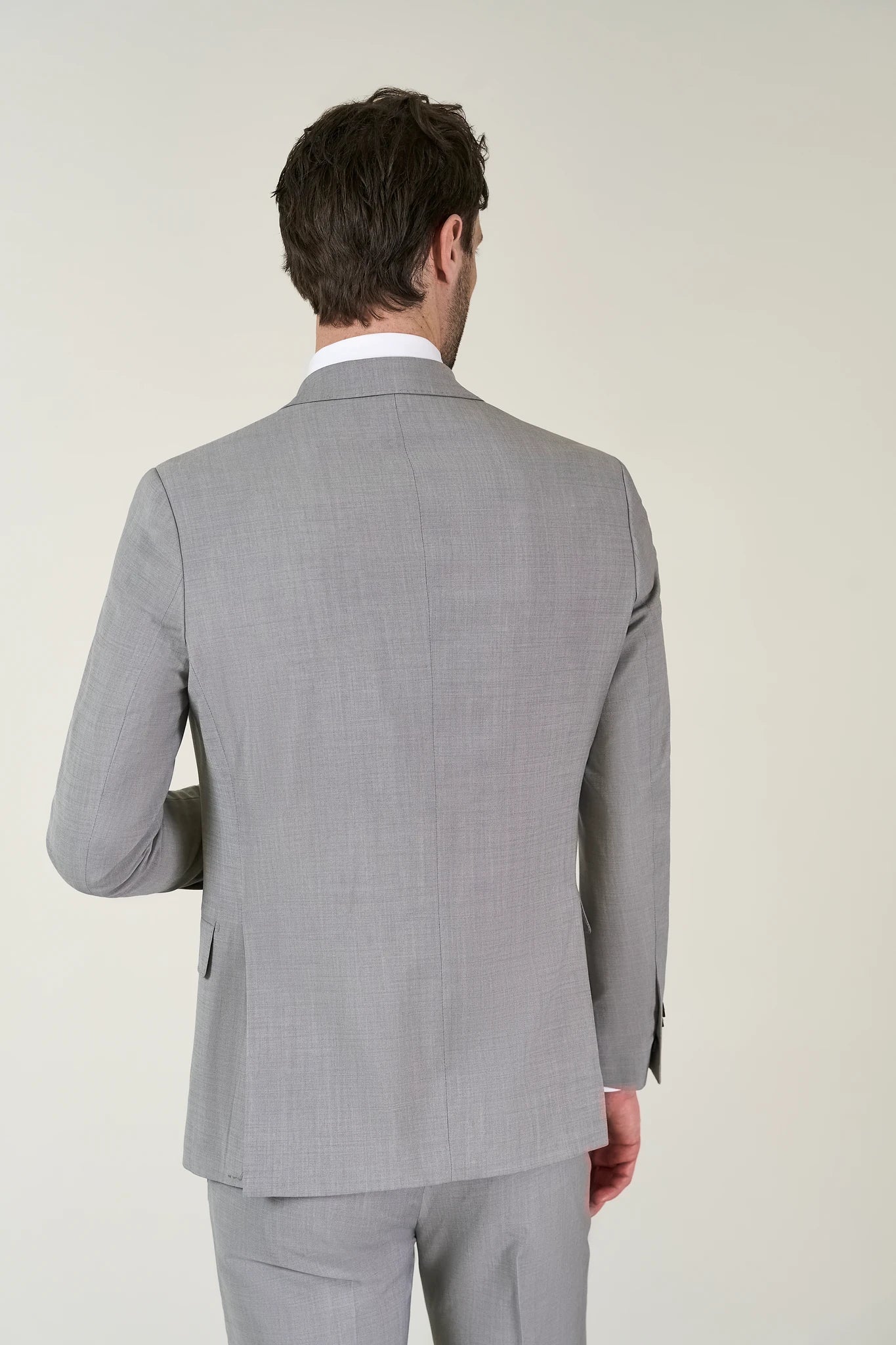 Abito grigio chiaro tela lana stretch custom fit - Image 3