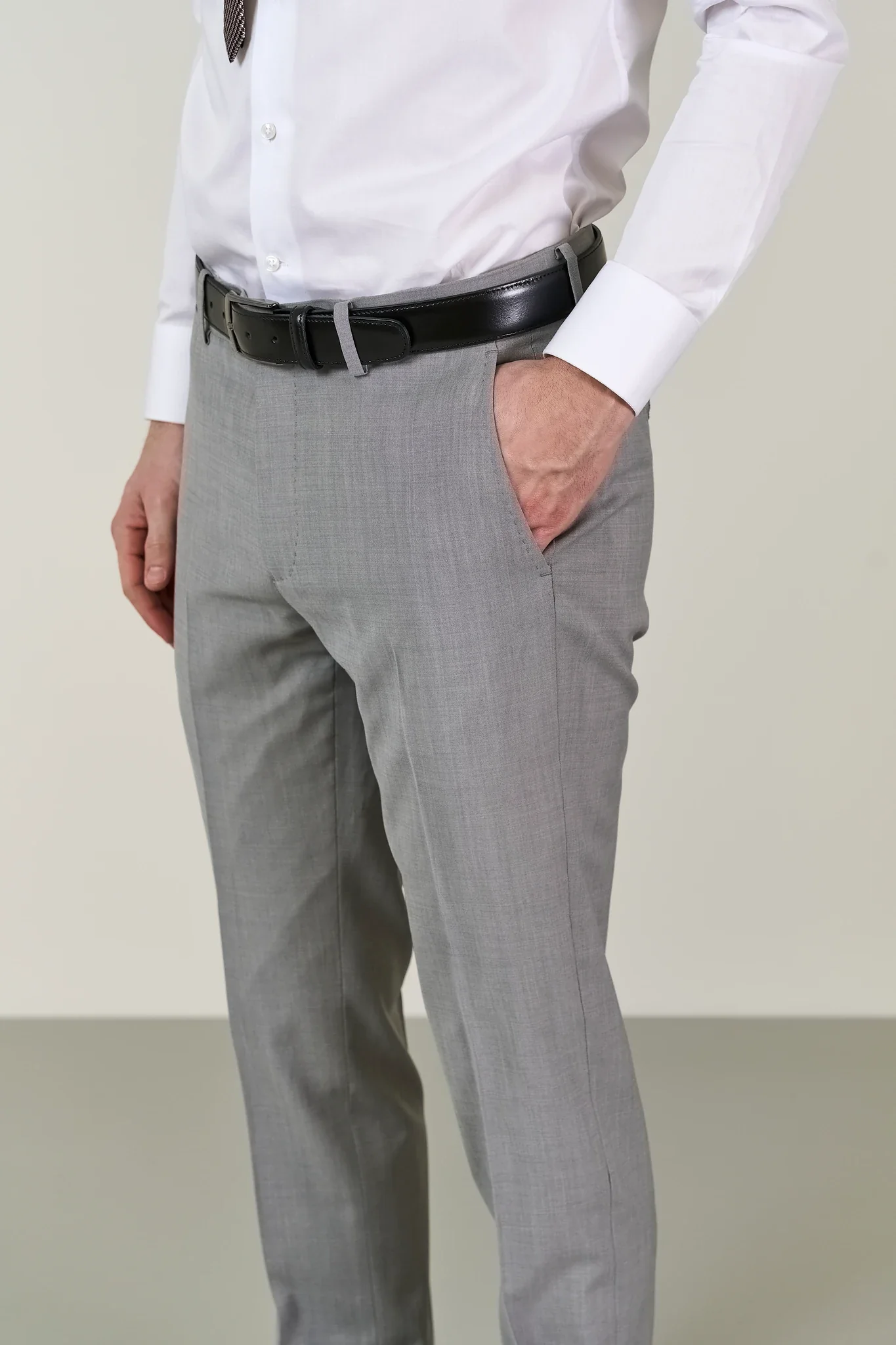 Abito grigio chiaro tela lana stretch custom fit - Image 4