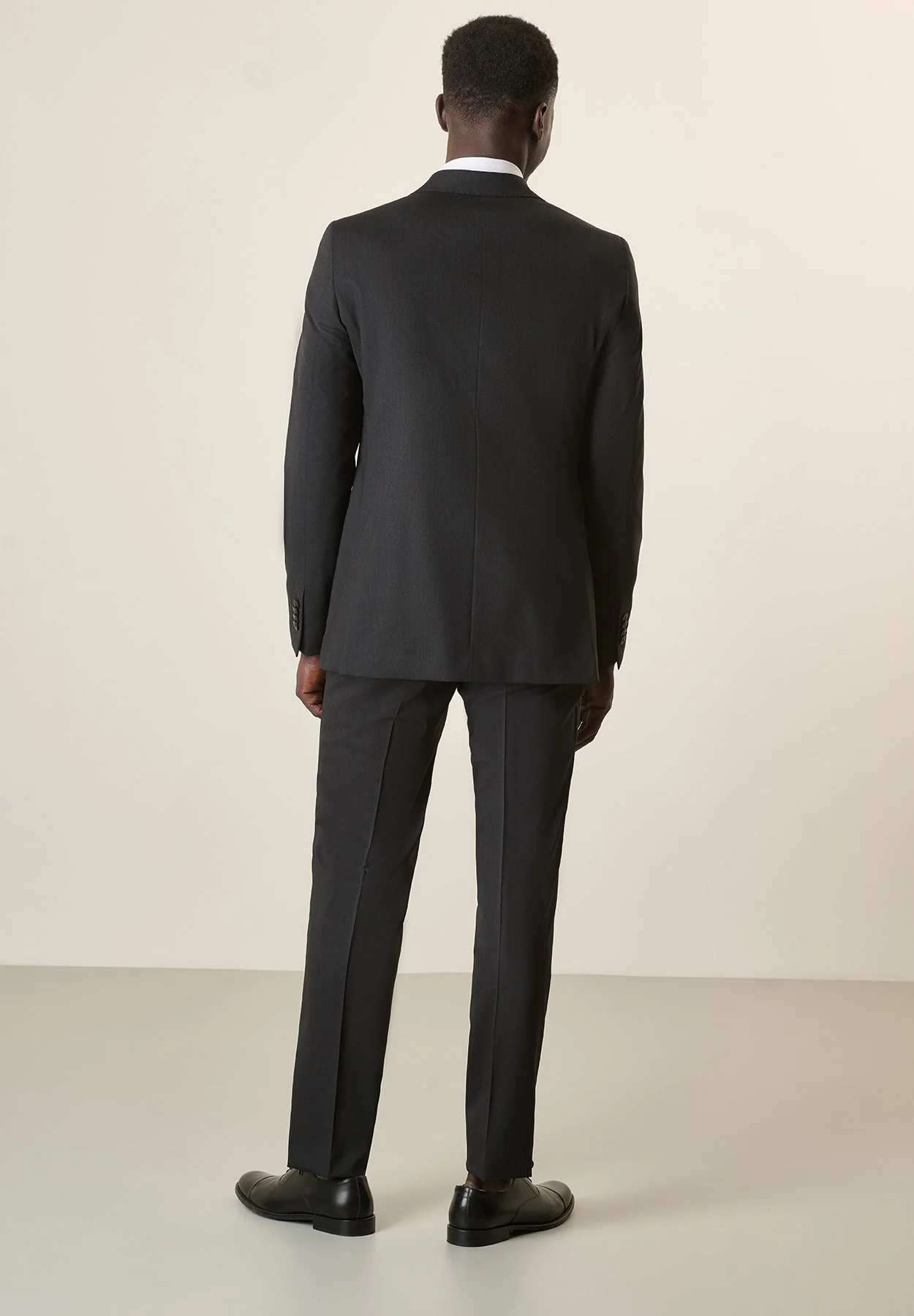 Abito antracite tela lana vergine stretch custom fit lungo - Image 3