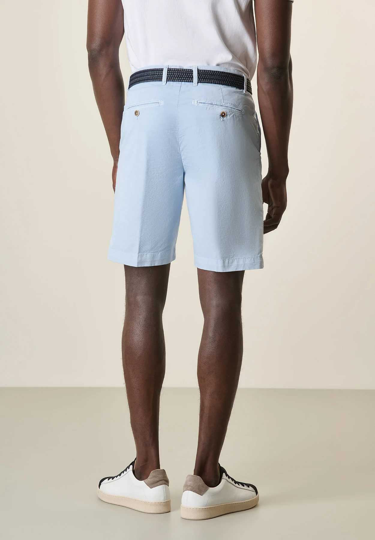 Bermuda azzurro chiaro gabardina cotone stretch - Image 3