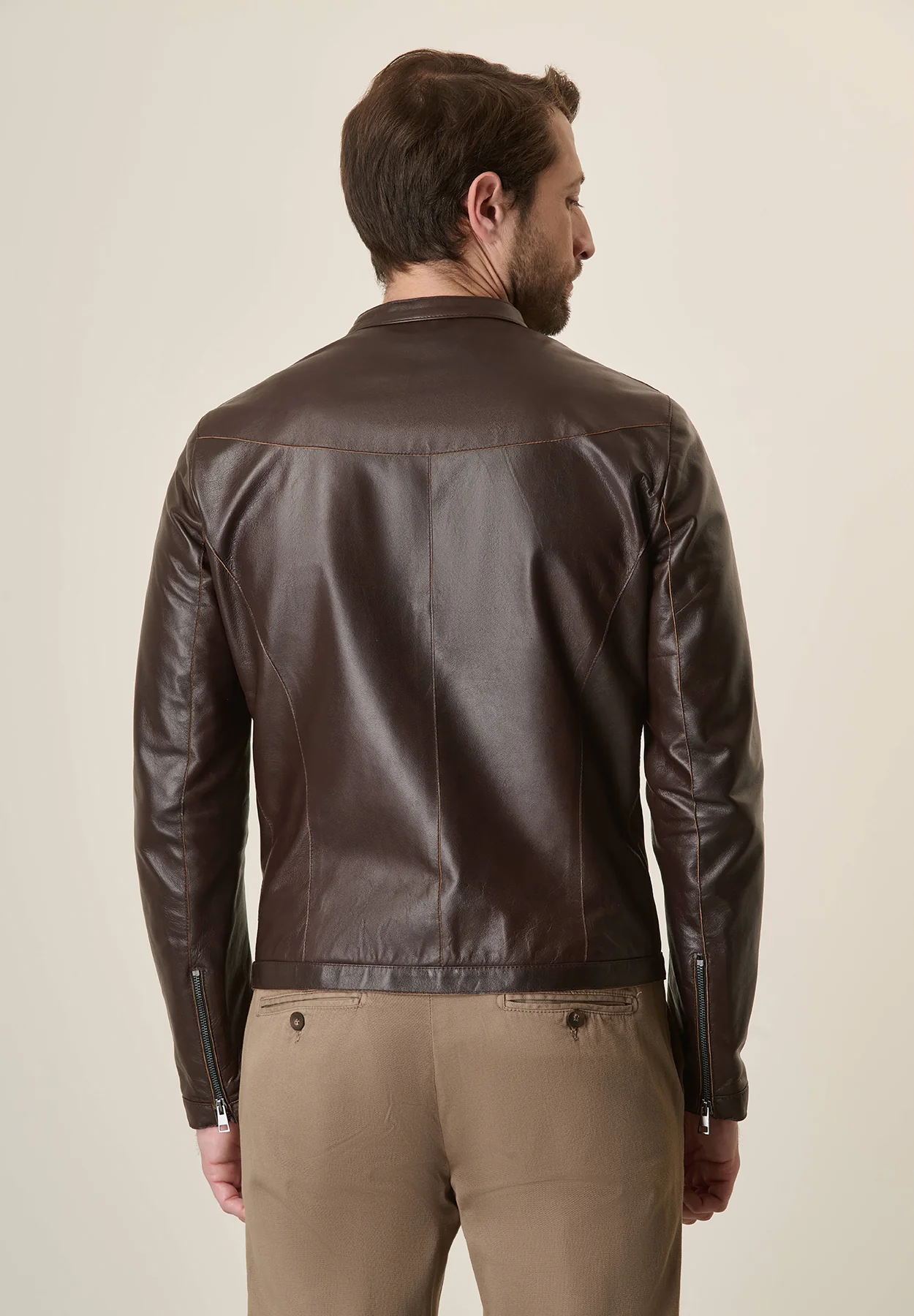 Biker moro pelle nappa cerata - Image 3