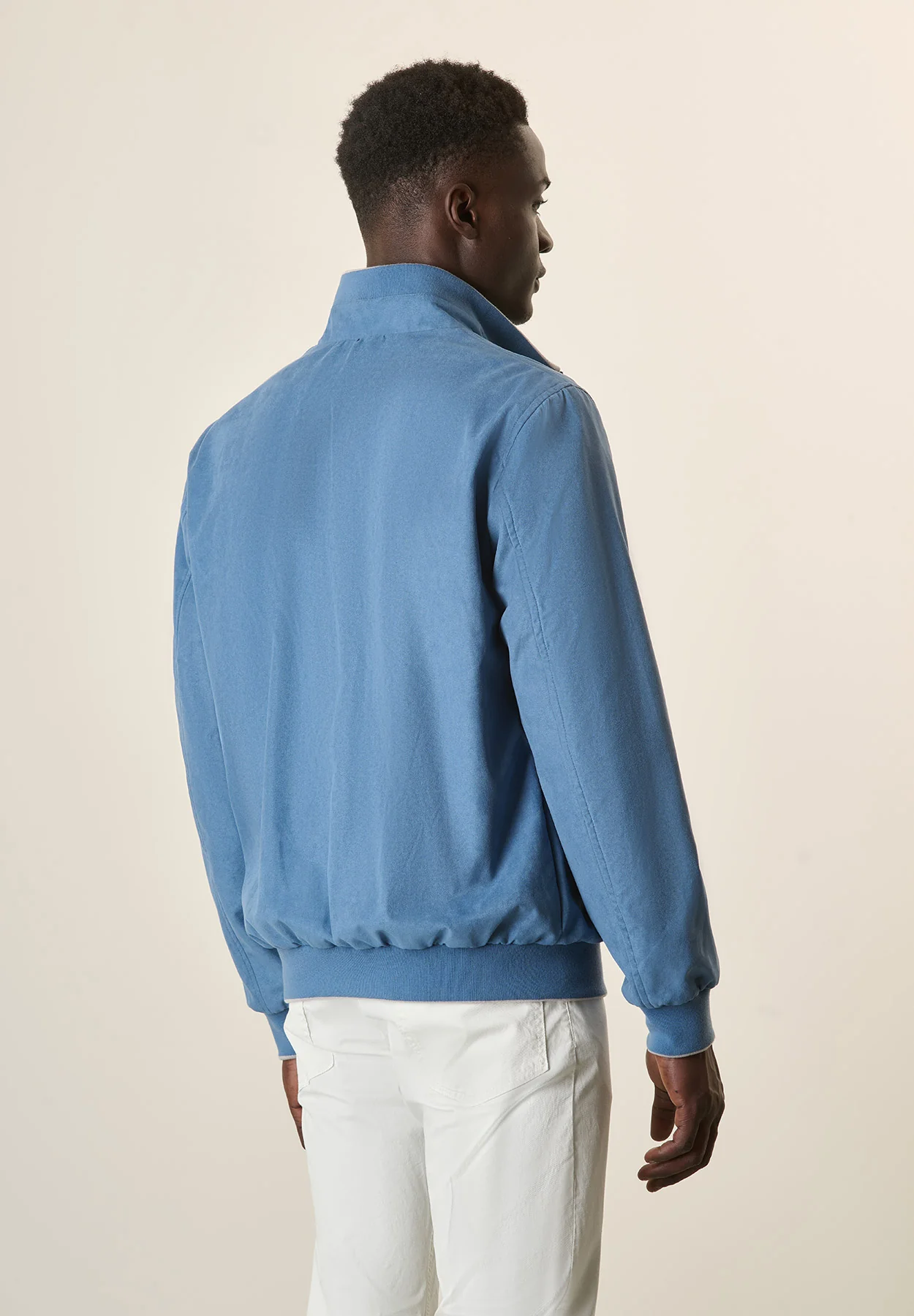 Bomber azzurro denim scamosciato - Image 3