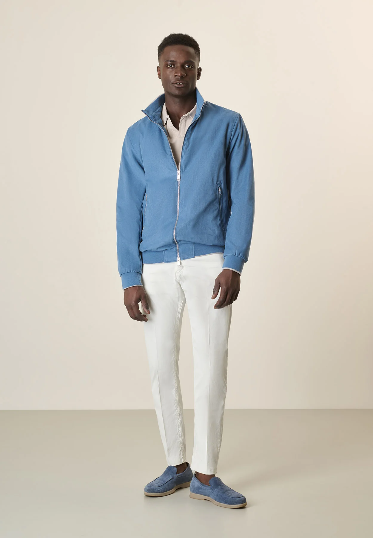 Bomber azzurro denim scamosciato - Image 5