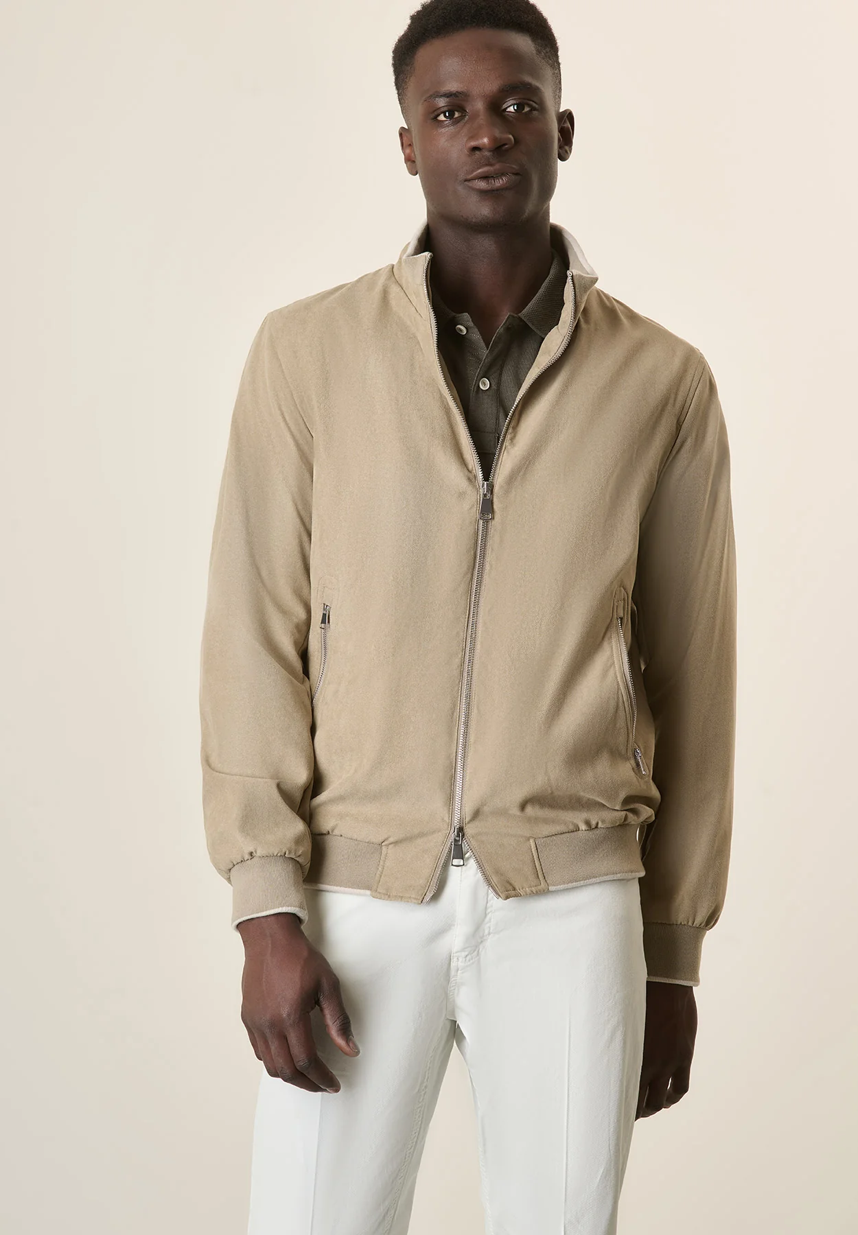 Bomber beige scamosciato - Image 4