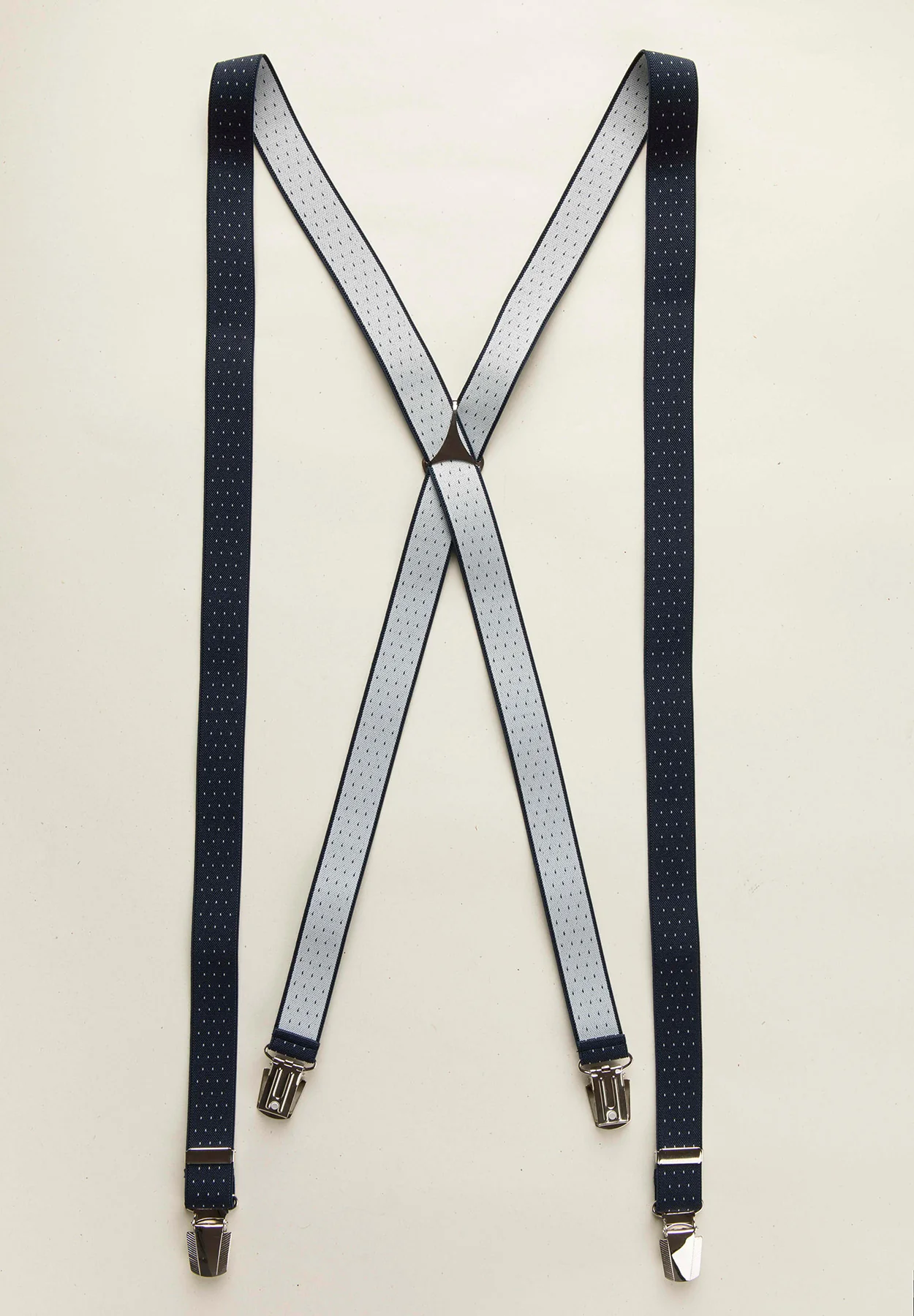 Bretella blu fantasia pois slim