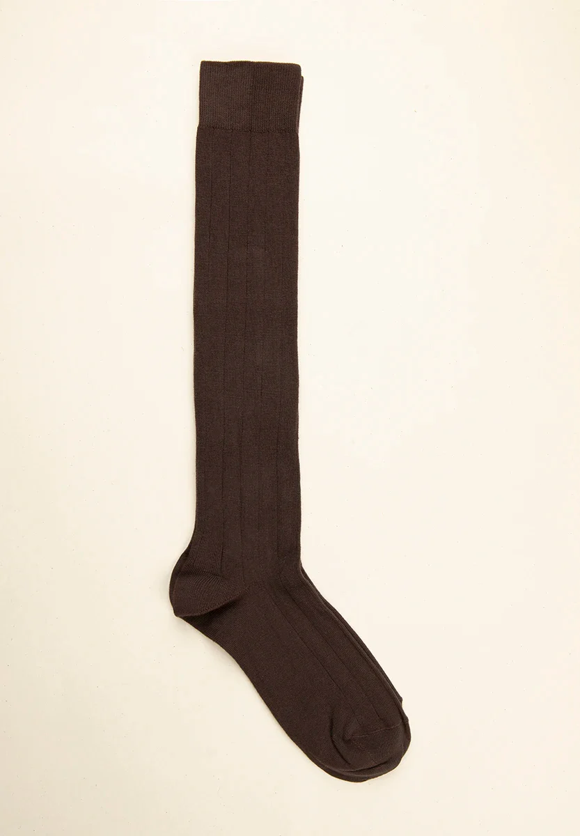 Calza moro costina cotone stretch