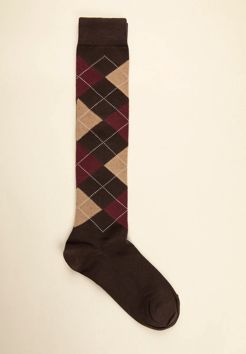 Calza moro fantasia intarsio cotone stretch