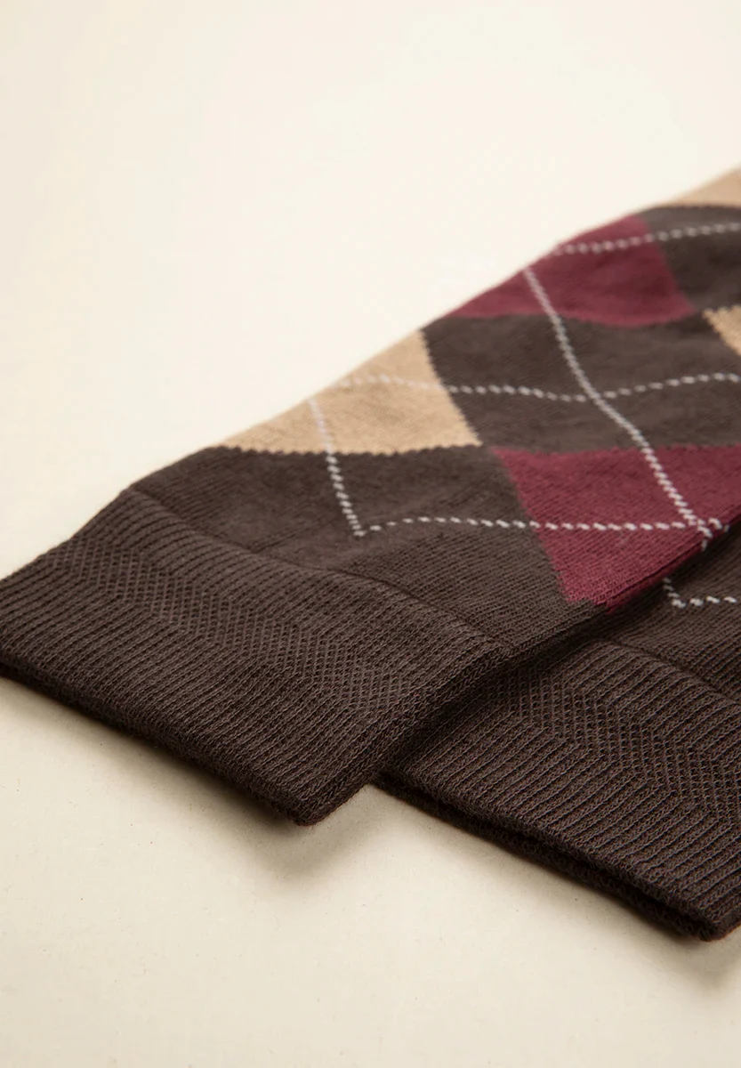 Calza moro fantasia intarsio cotone stretch - Image 2