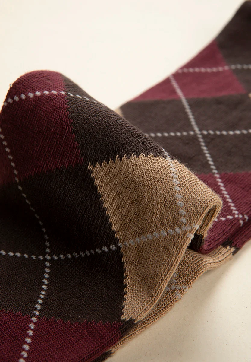 Calza moro fantasia intarsio cotone stretch - Image 3