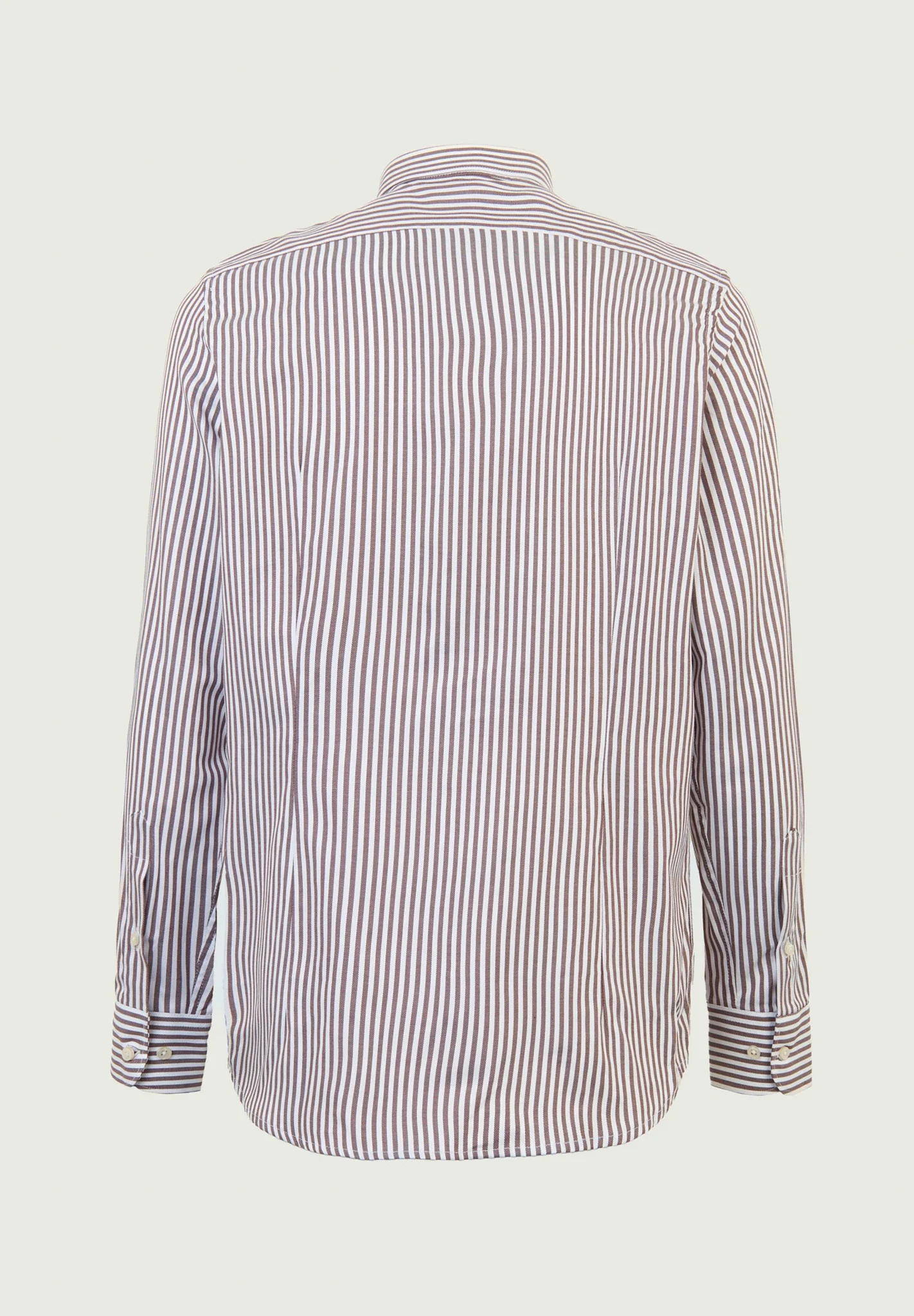 Camicia rigata moro bianca cotone slim fit - Image 3