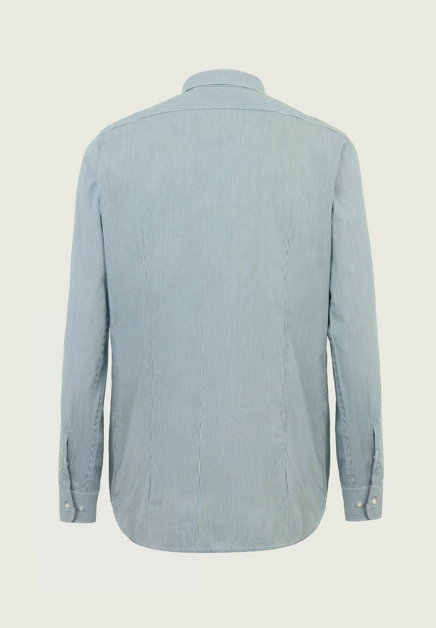 Camicia bacchettina bianco verde cotone slim fit - Image 3