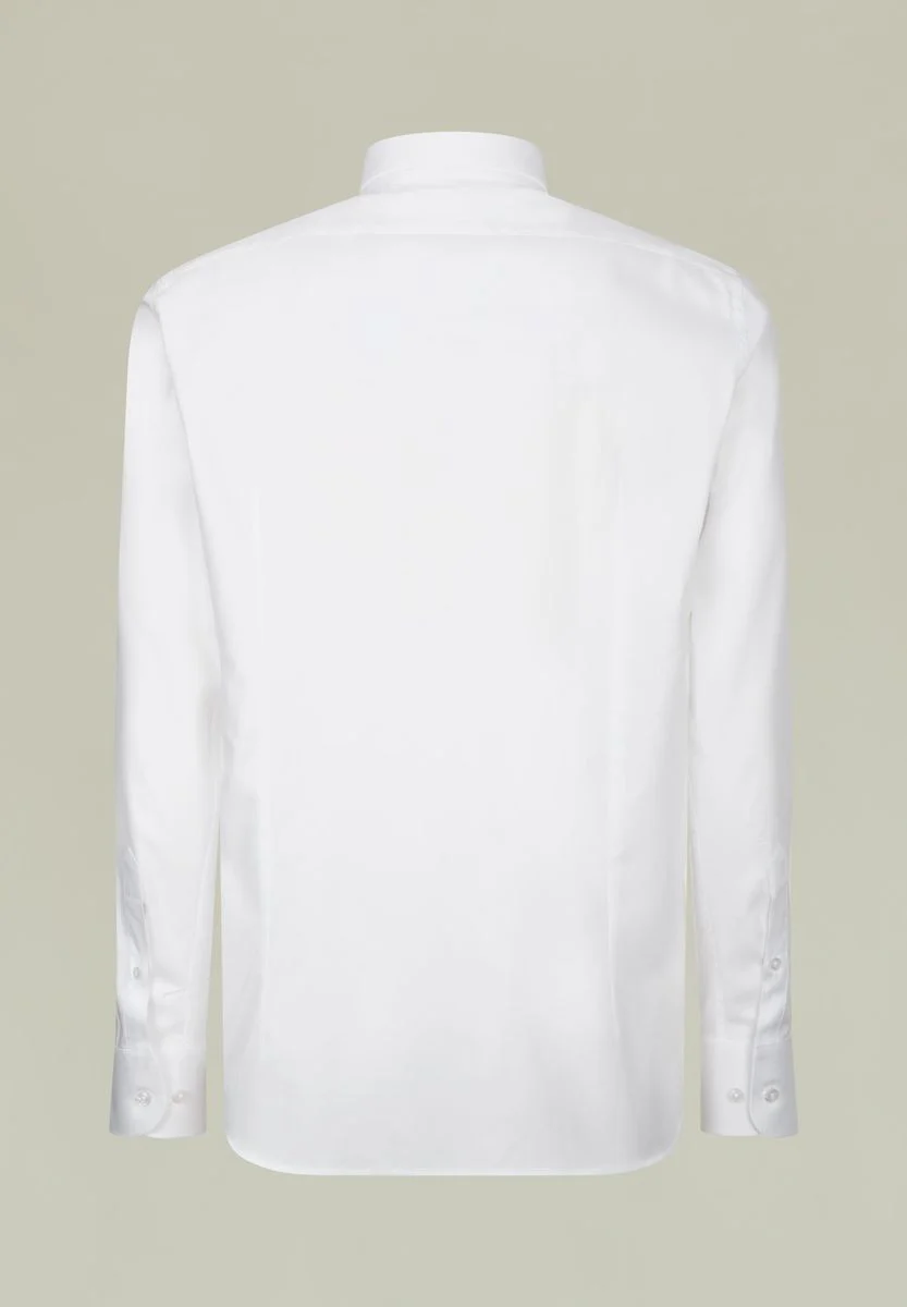 Camicia bianca twill collo italiano slim - Image 3