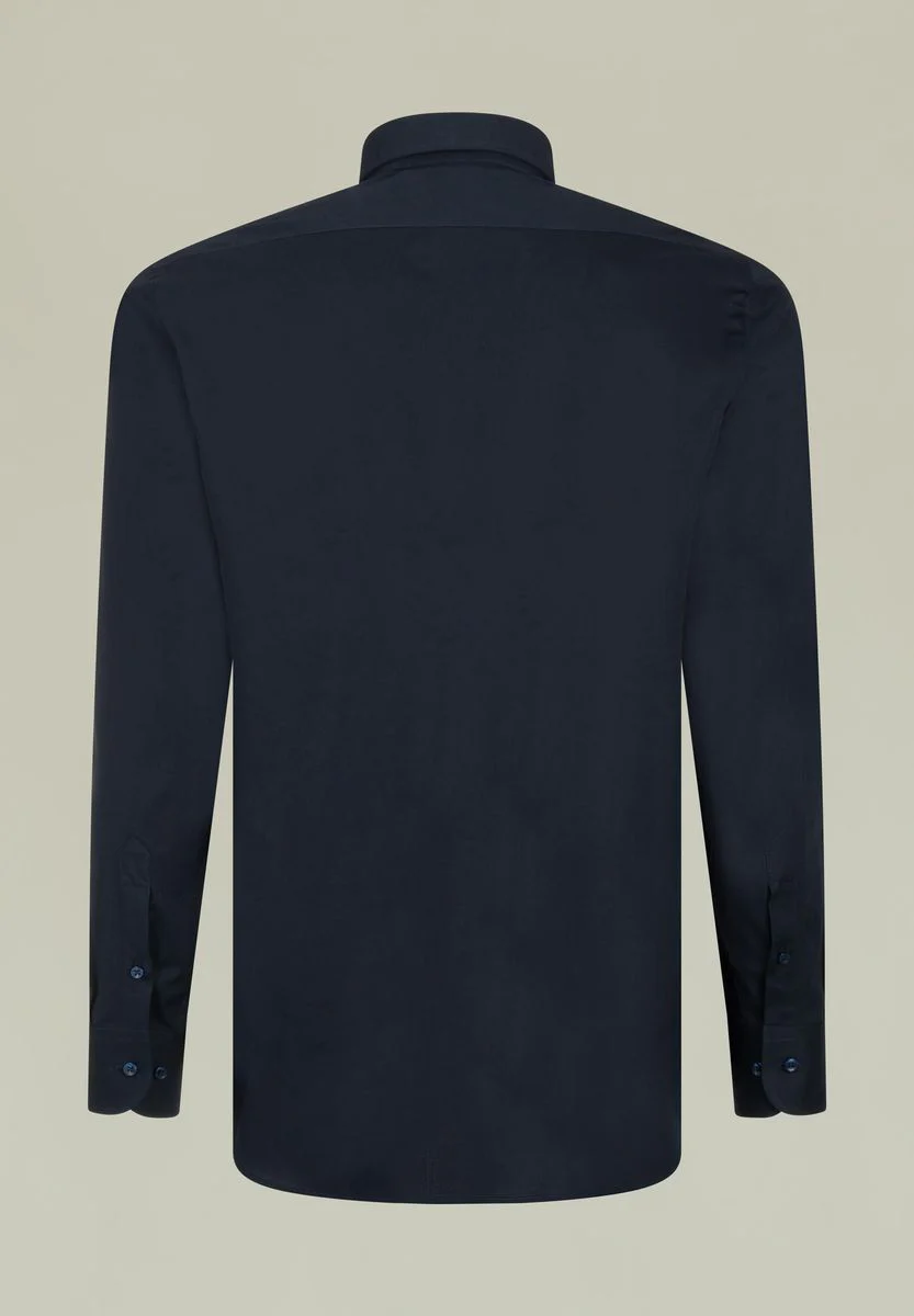 Camicia blu elasticizzata italiano regular fit - Image 3