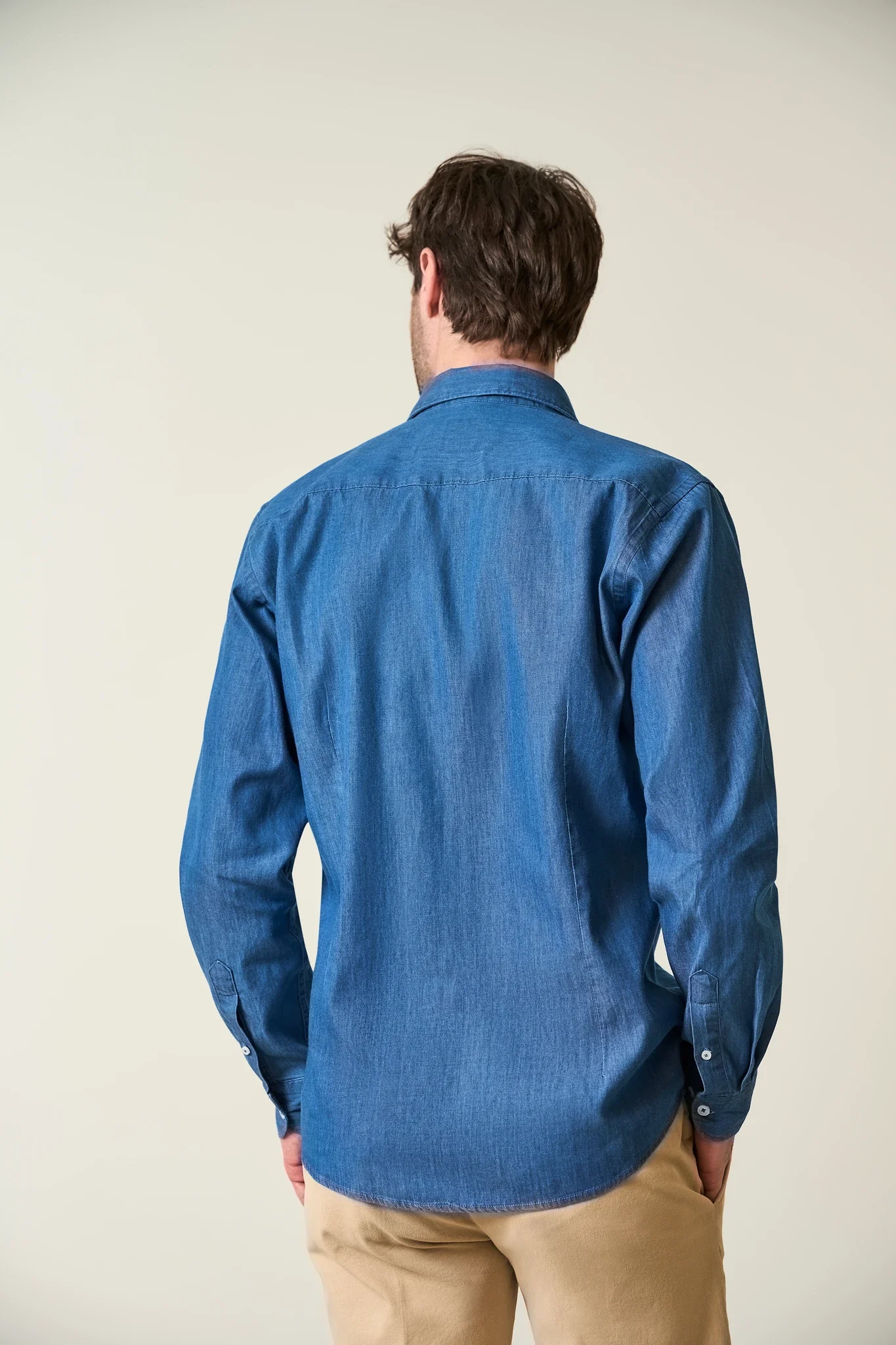 Camicia denim cotone lavaggio medio - Image 2