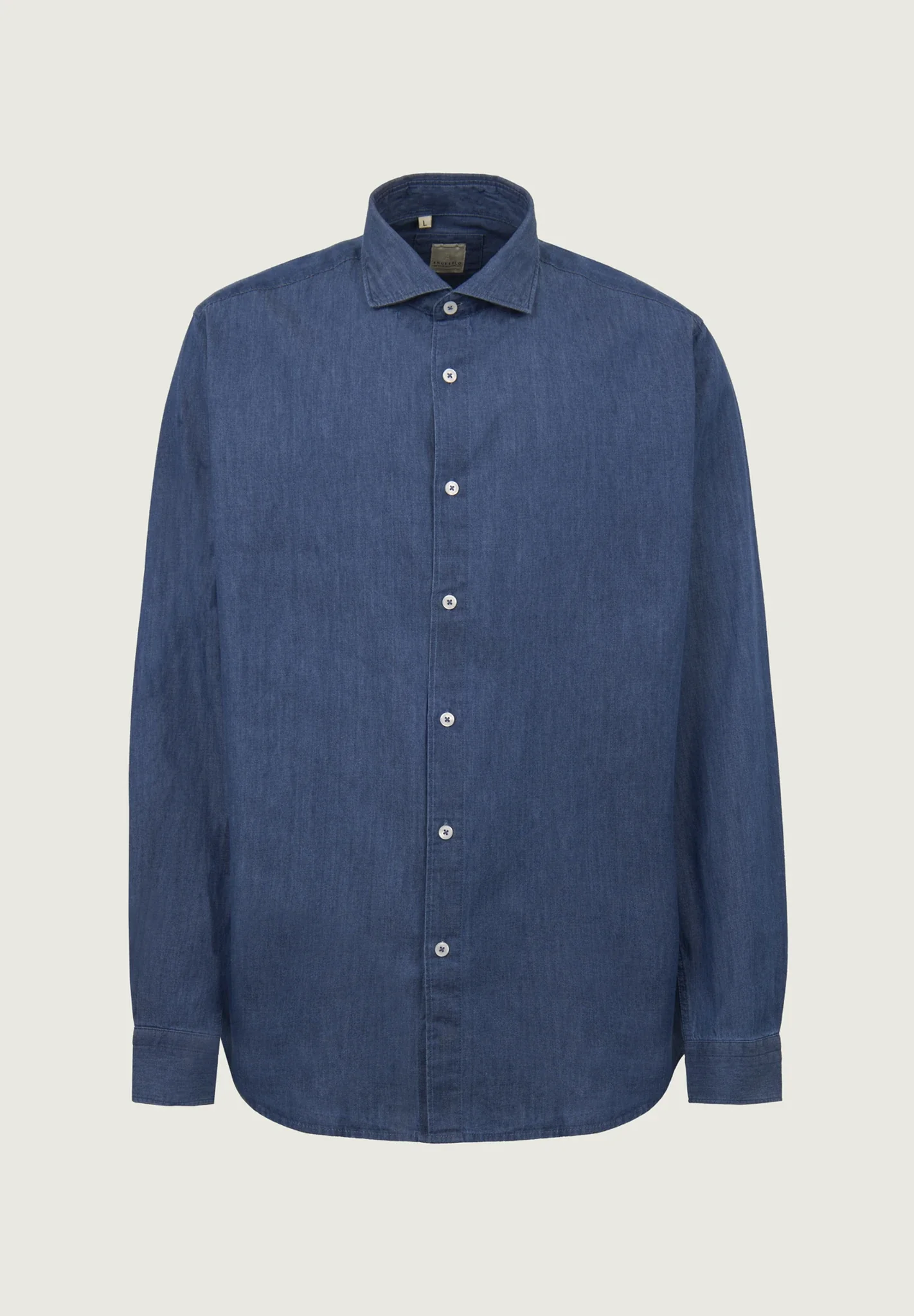 Camicia denim cotone lavaggio medio - Image 4