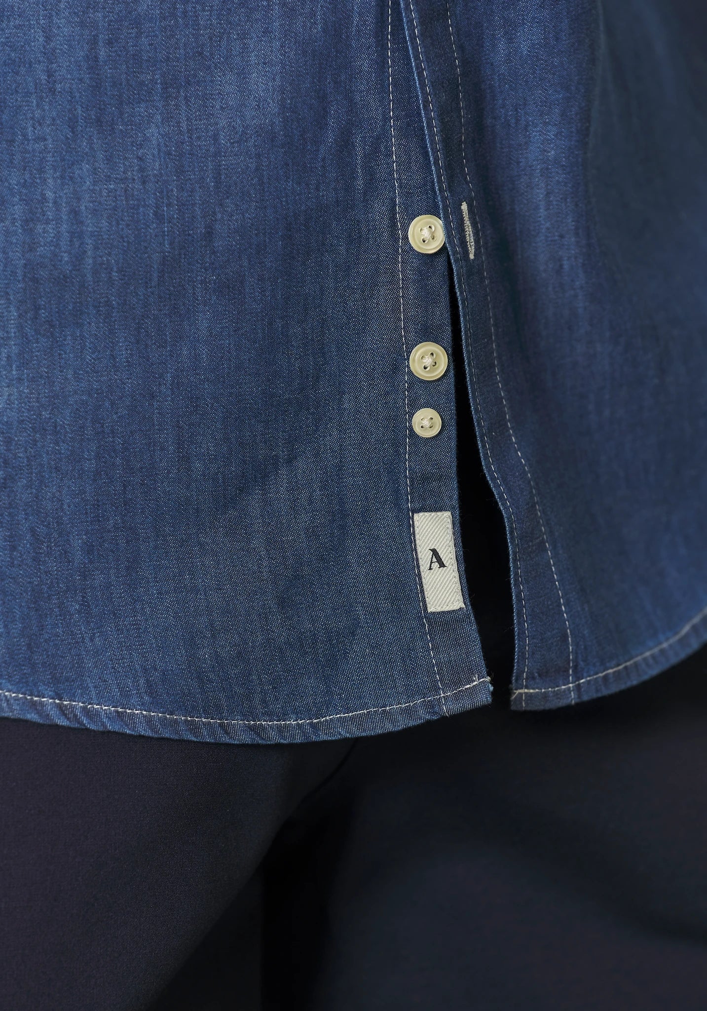 Camicia denim blu slim fit - Image 4