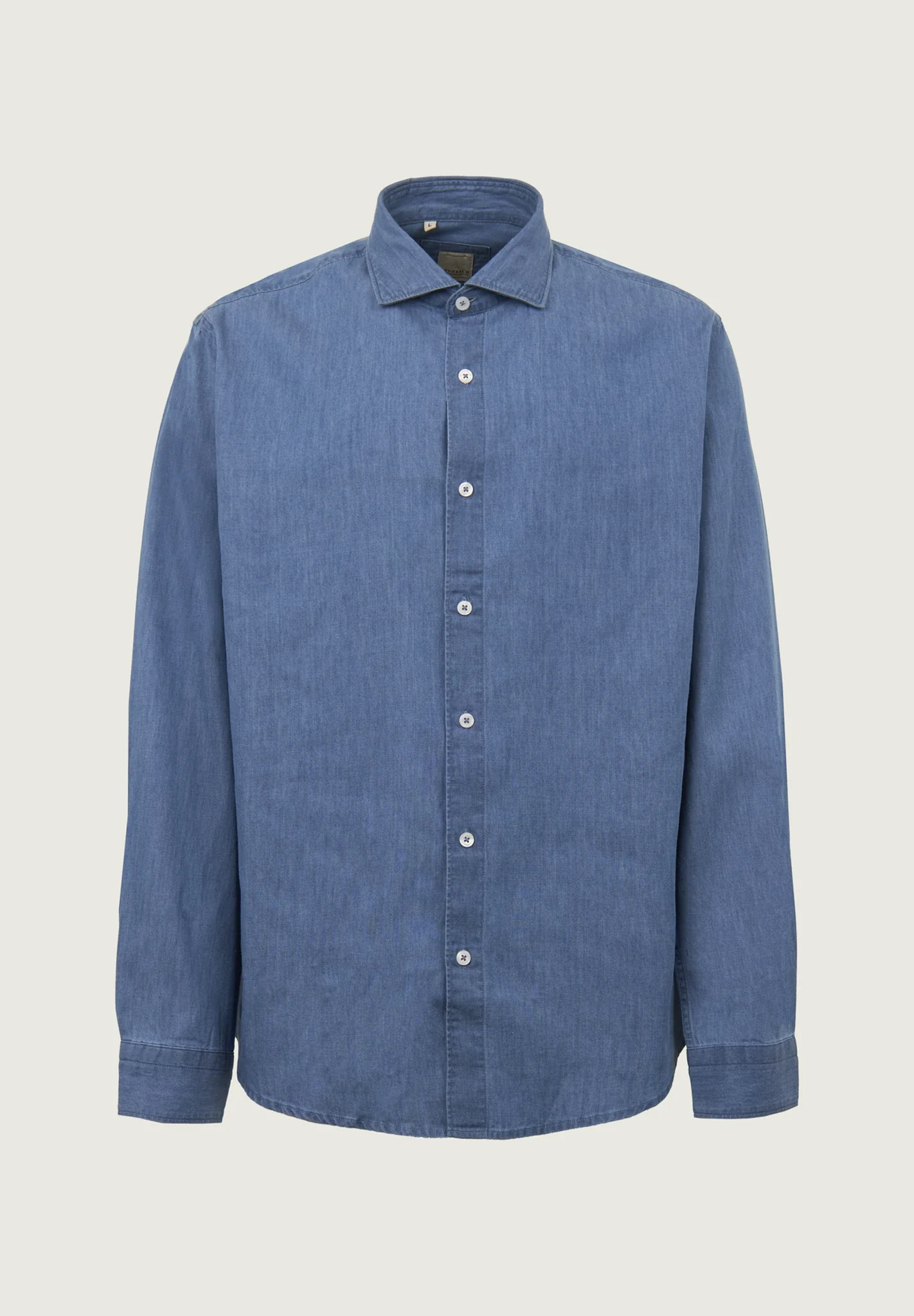 Camicia denim cotone lavaggio chiaro - Image 5