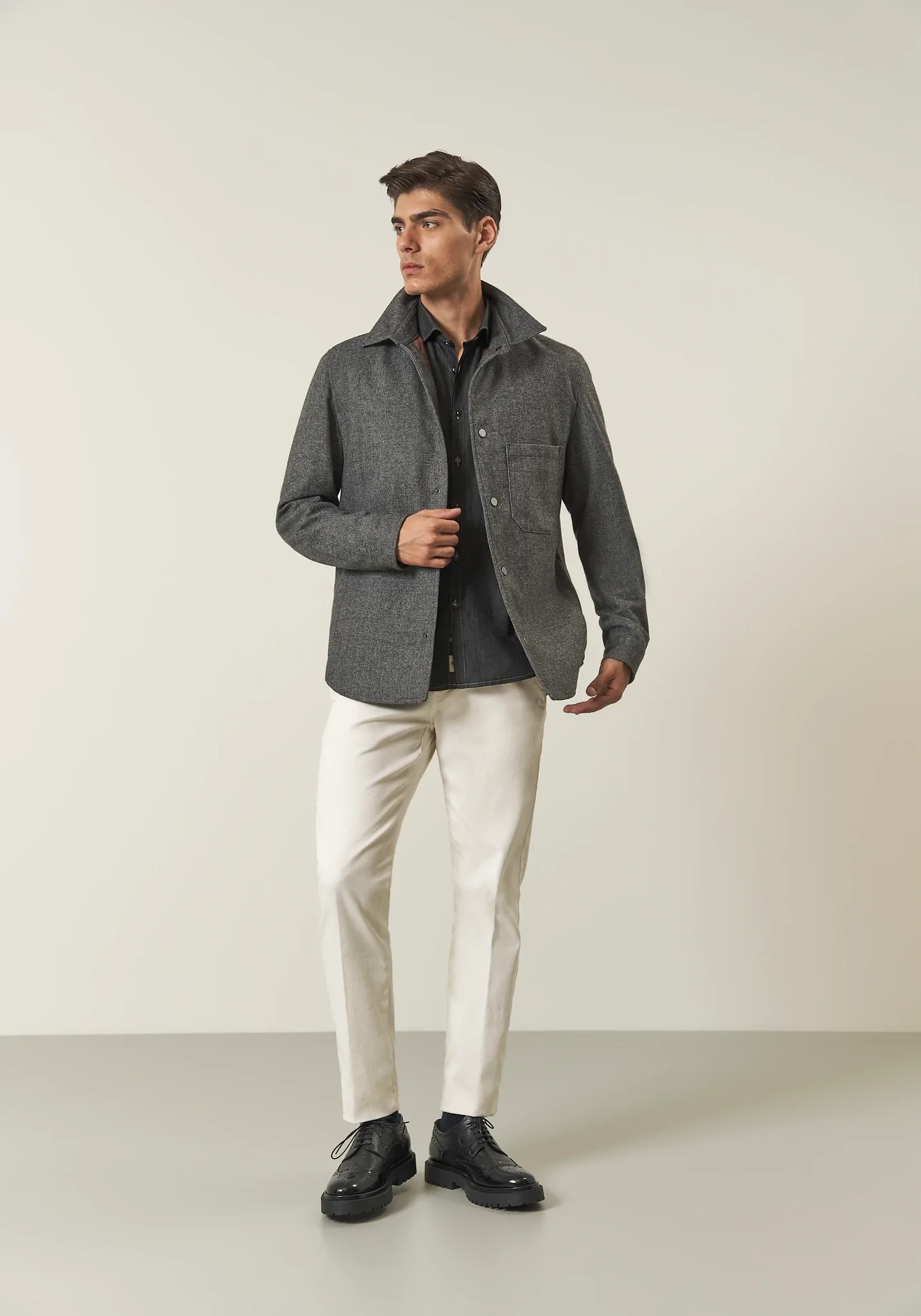 Camicia denim nera slim fit - Image 4