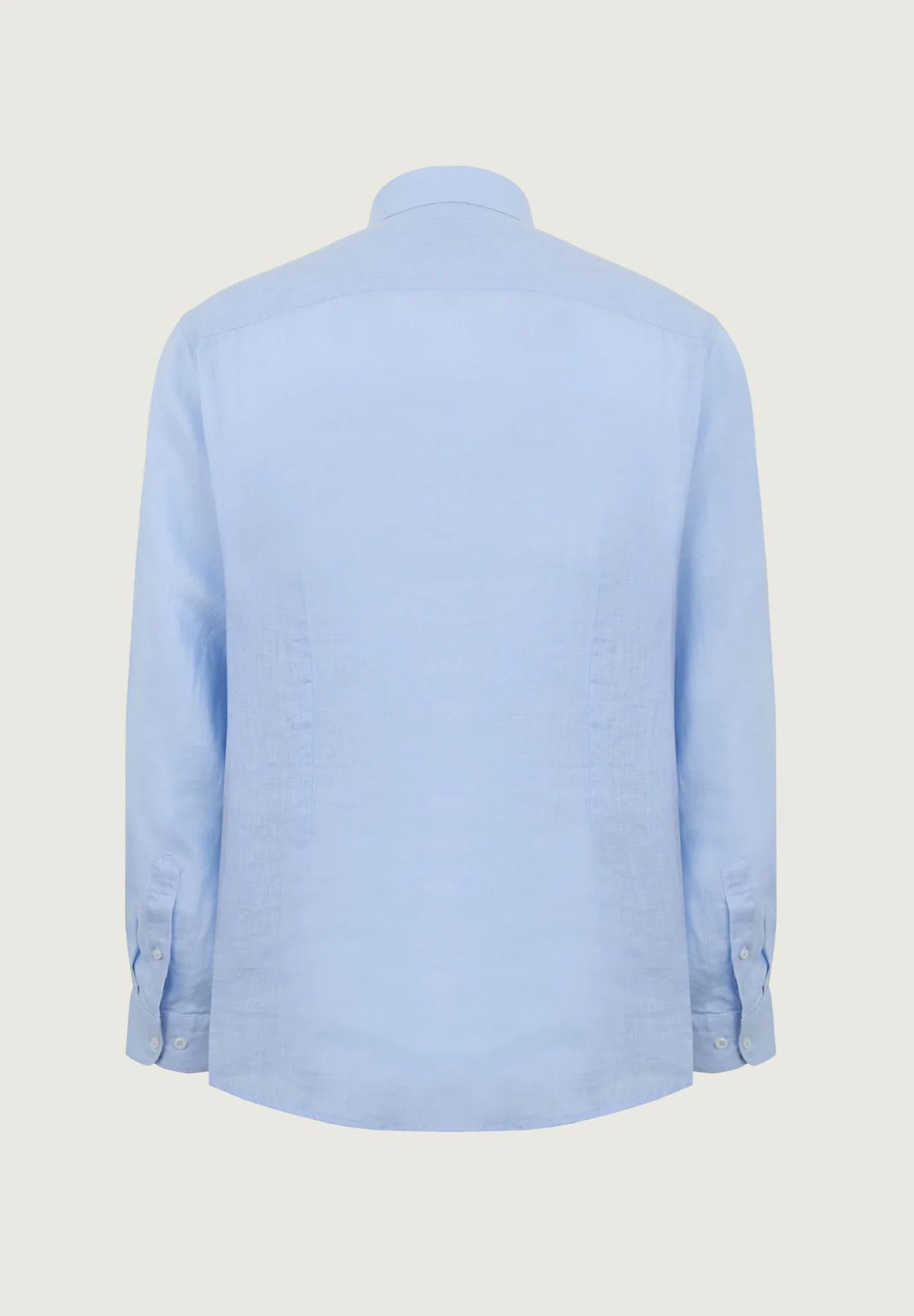 Camicia azzurra lino custom fit - Image 3